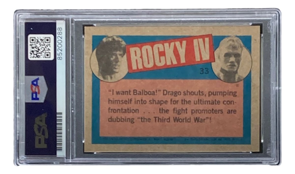 Dolph Lundgren Autographed 1985 Topps #33 Rocky IV Ivan Drago Trading Card - PSA/DNA Certified - Collectible Memorabilia for Movie Fans & Card Collectors