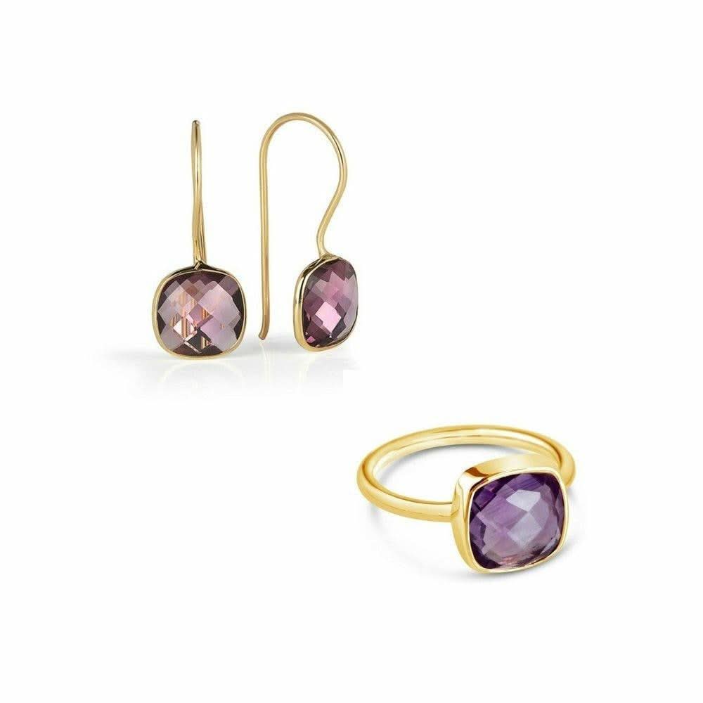 Elegant Purple Amethyst Earrings in 14K Gold - Perfect for Weddings, Parties & Gift Giving