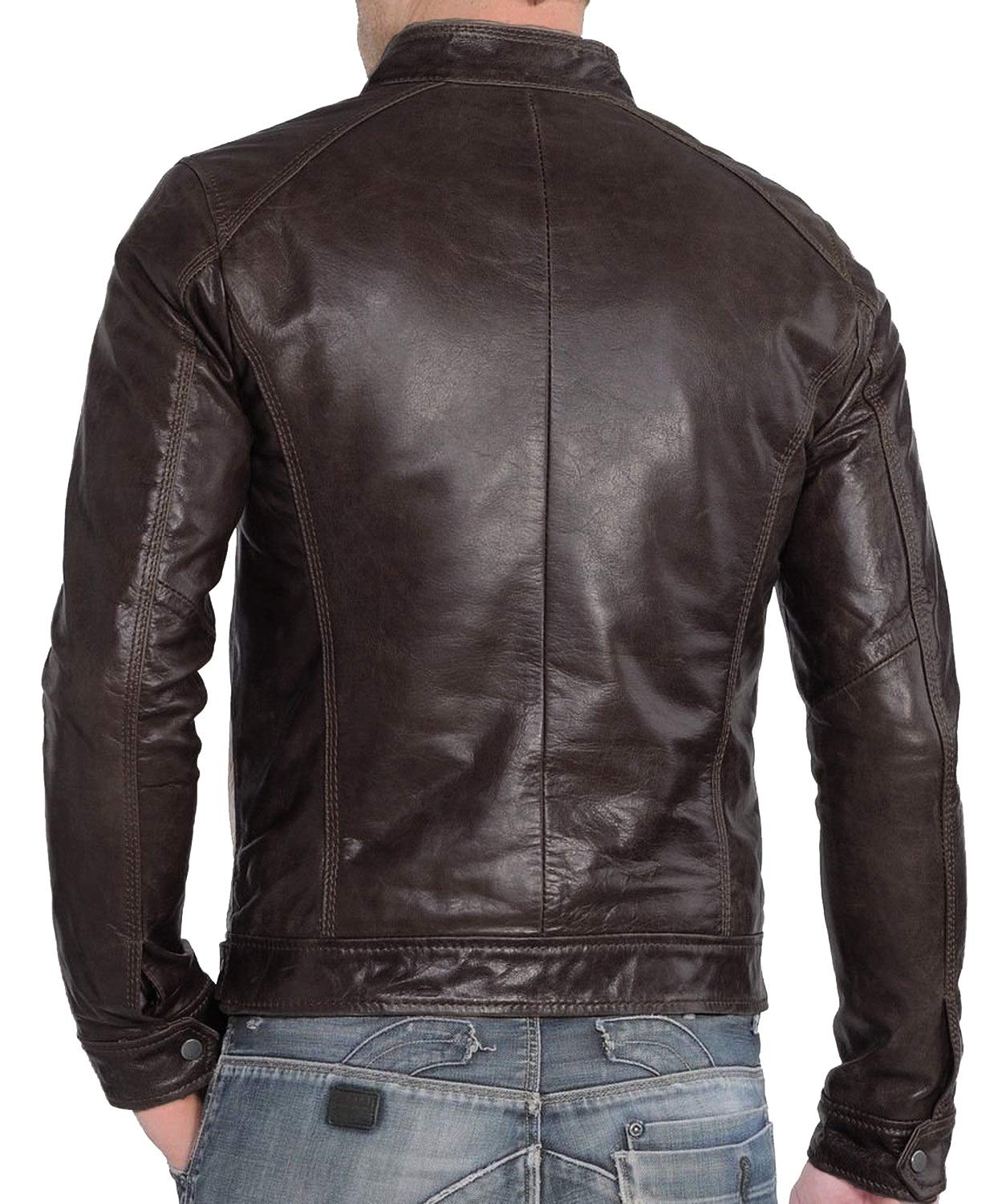 Genuine Lambskin Leather Jacket for Men - Premium Motorcycle Biker Jacket 337 - Stylish Outerwear for Riding, Casual Wear & Night Out