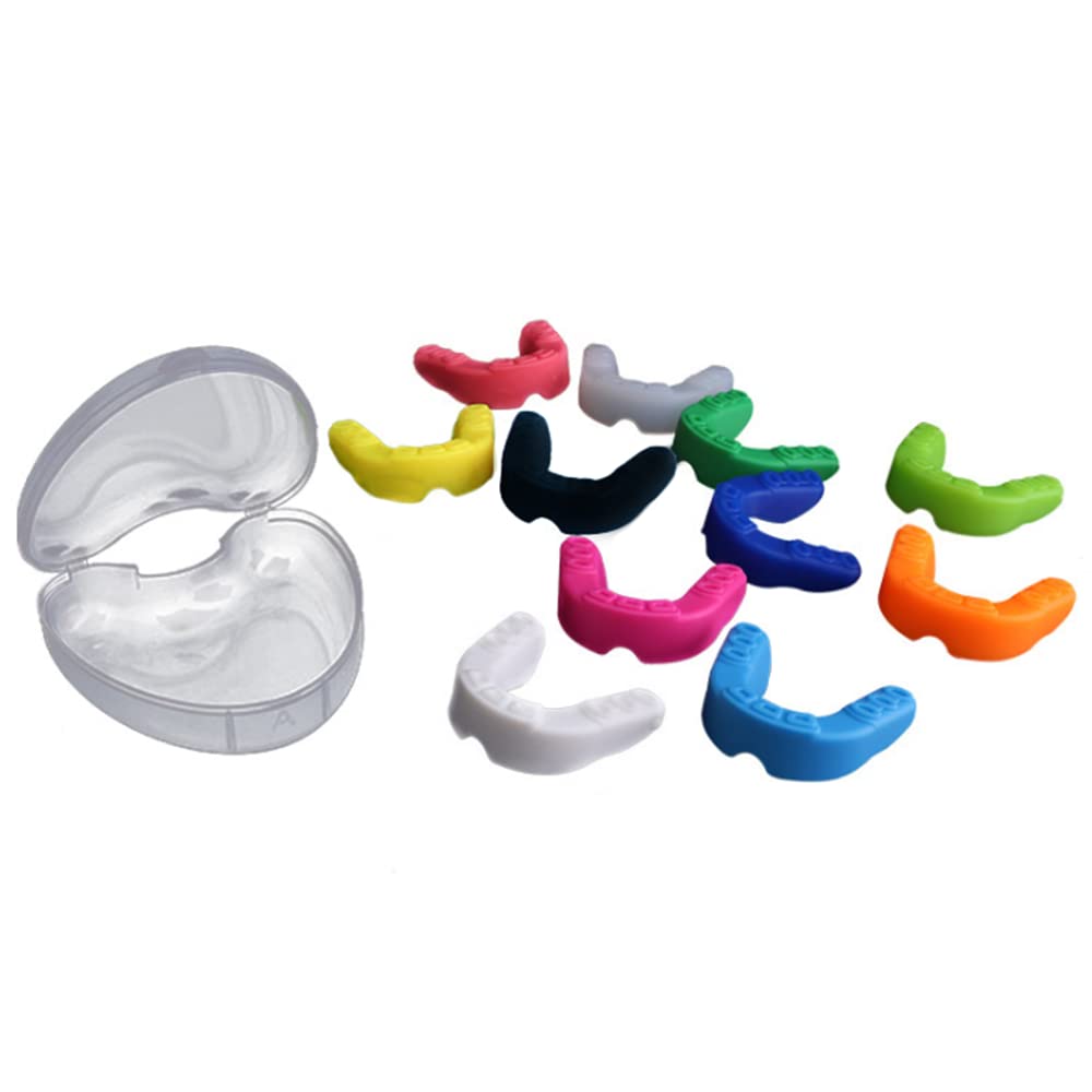Custom Fit Single Pack Silicone Sports Mouthguard - 10 Color Options for Youth & Adults - Protective Gear for Boxing, MMA, Football, Basketball, Hockey, Lacrosse & Rugby - Perfect for Training, Games & Contact Sports (Clear White)