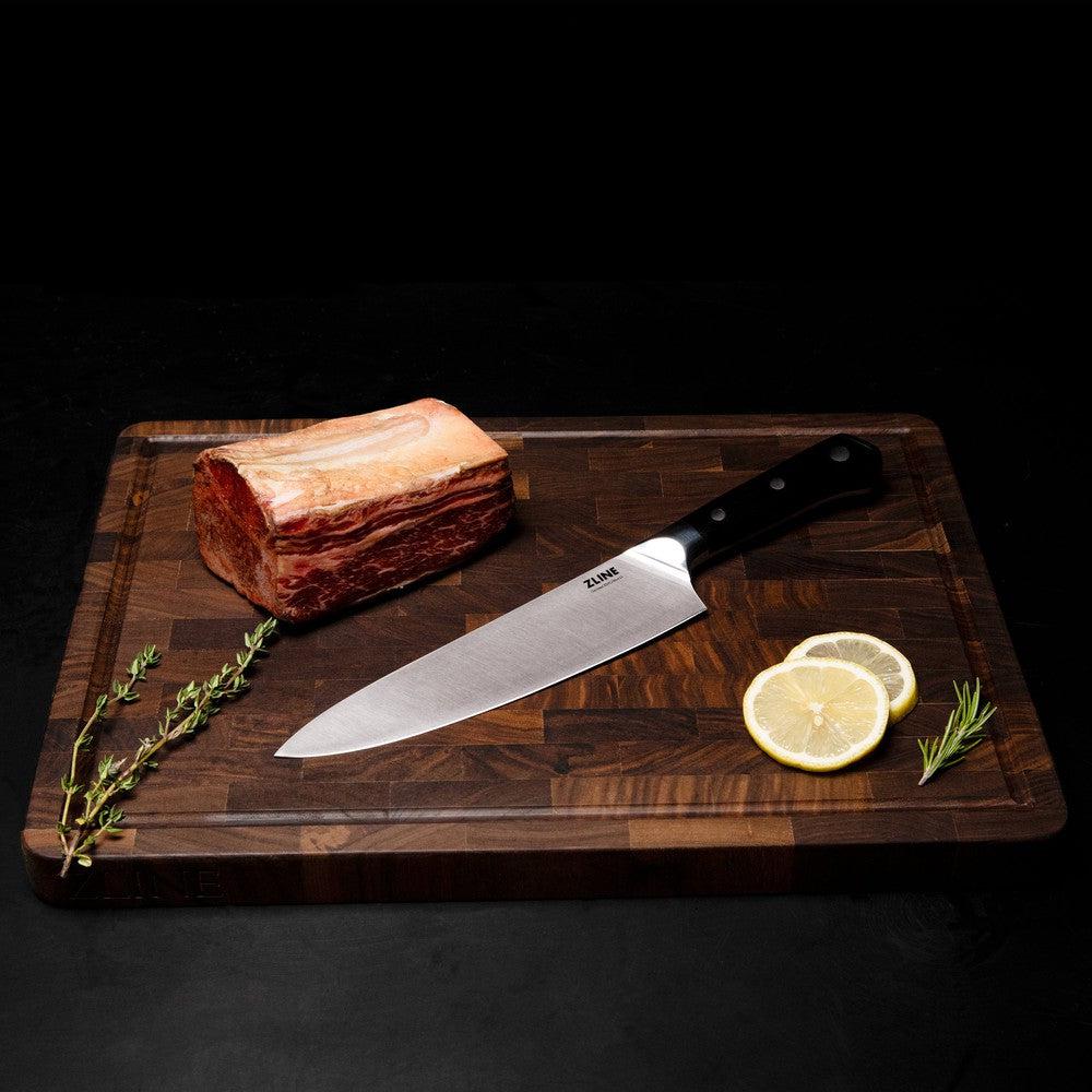 ZLINE 8-Inch Professional German Steel Chef Knife - High Carbon Stainless Steel Kitchen Knife for Precision Cutting, Slicing & Dicing - Perfect for Home Chefs & Professional Kitchens (KCKT GS)