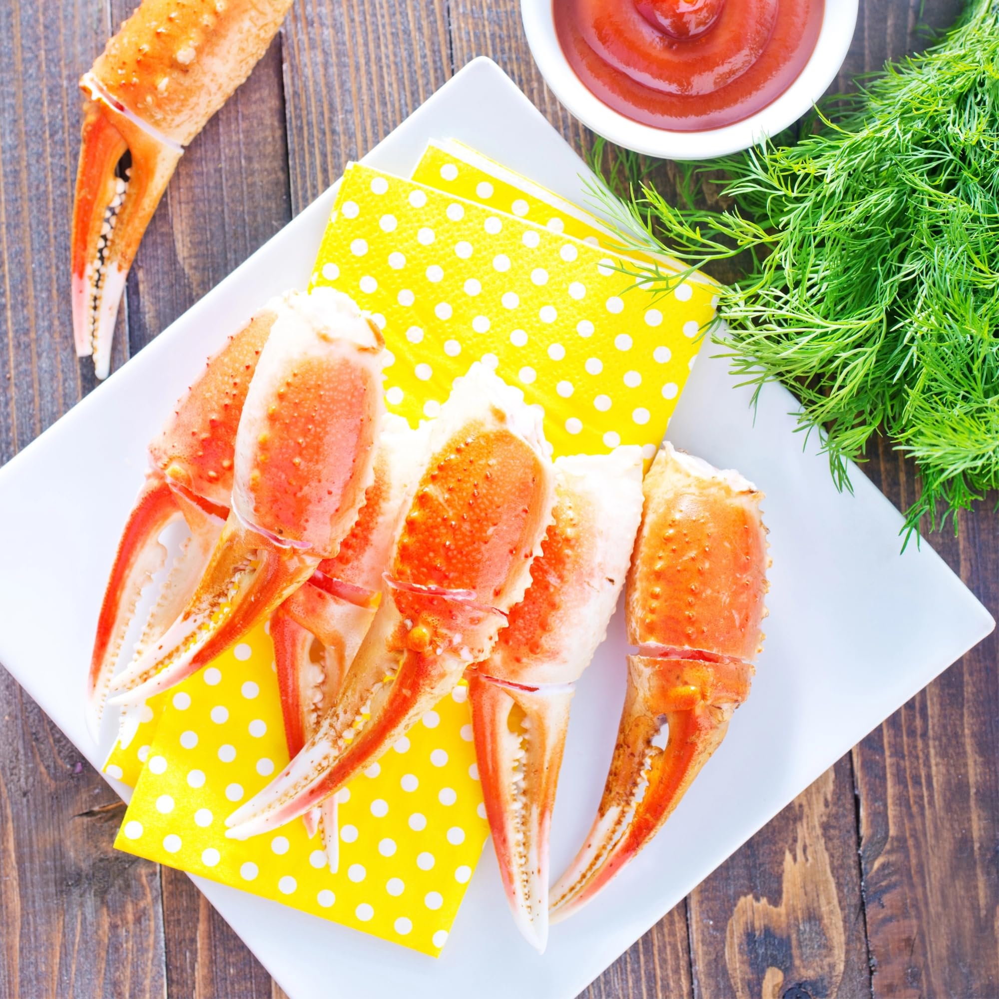 Premium Frozen Snow Crab Cocktail Claws (21-25 Claws per Pound) - 6lbs Bulk Pack | Gourmet Seafood Appetizer for Parties, Holidays & Fine Dining
