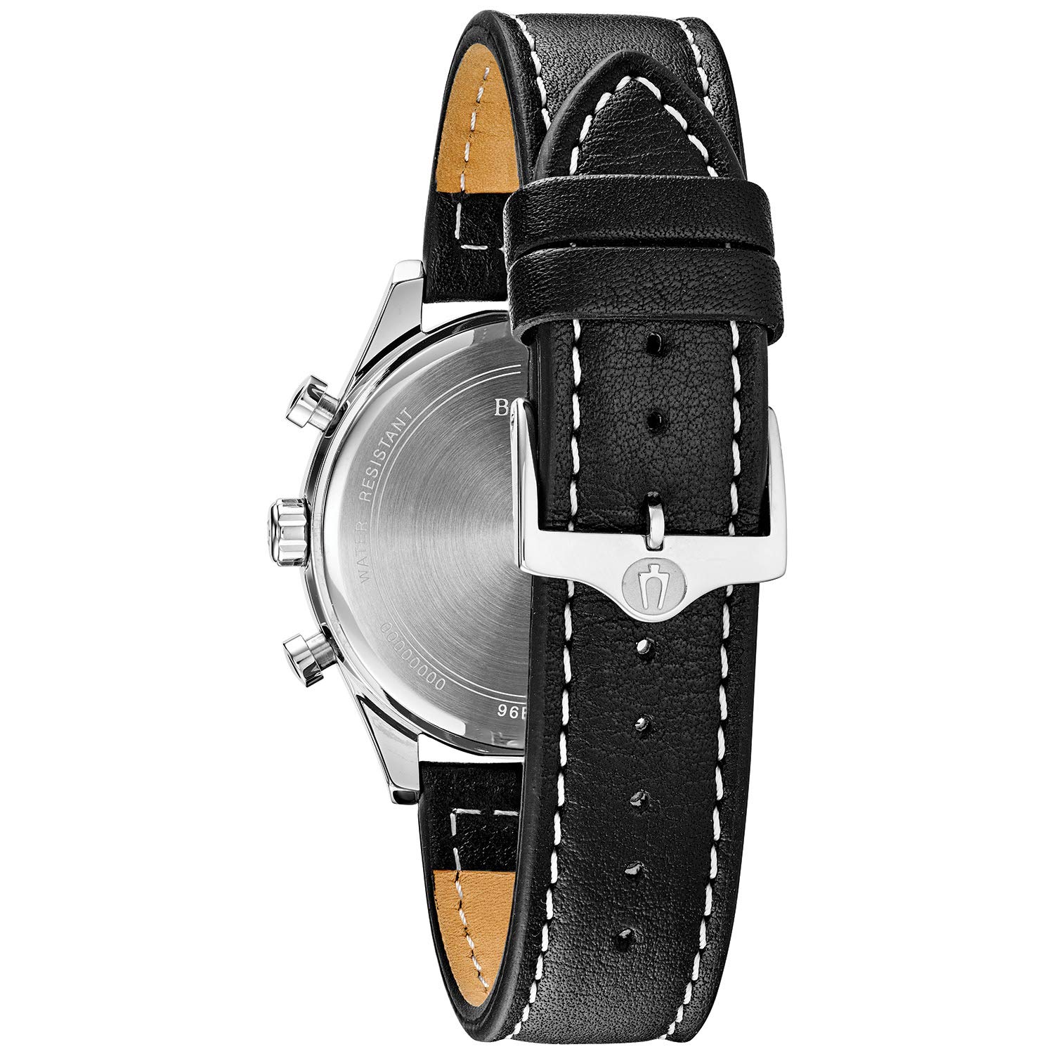 Bulova Men's Classic Stainless Steel Chronograph Watch - 41mm Grey Dial with Gold Accents, Arabic Markers & Leather Strap | 6-Hand Quartz Movement | Perfect for Business, Formal Events & Everyday Wear