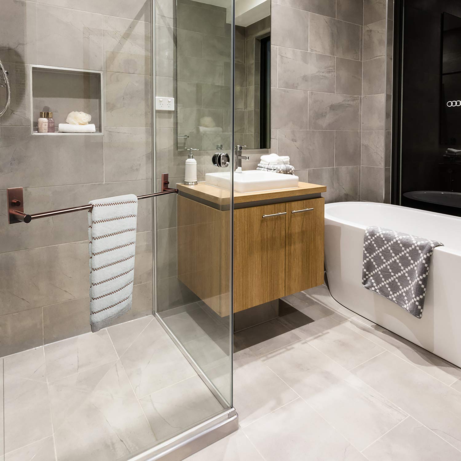 No Drill Stainless Steel Wall Mounted Towel Rack - 26.1