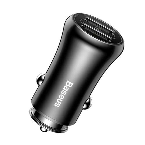 Baseus 4.8A Dual USB Fast Car Charger for iPhone X/8/7/Plus, OnePlus 5, Xiaomi 6/Mi A1 Tablet - Quick Charge for Road Trips & Commuting