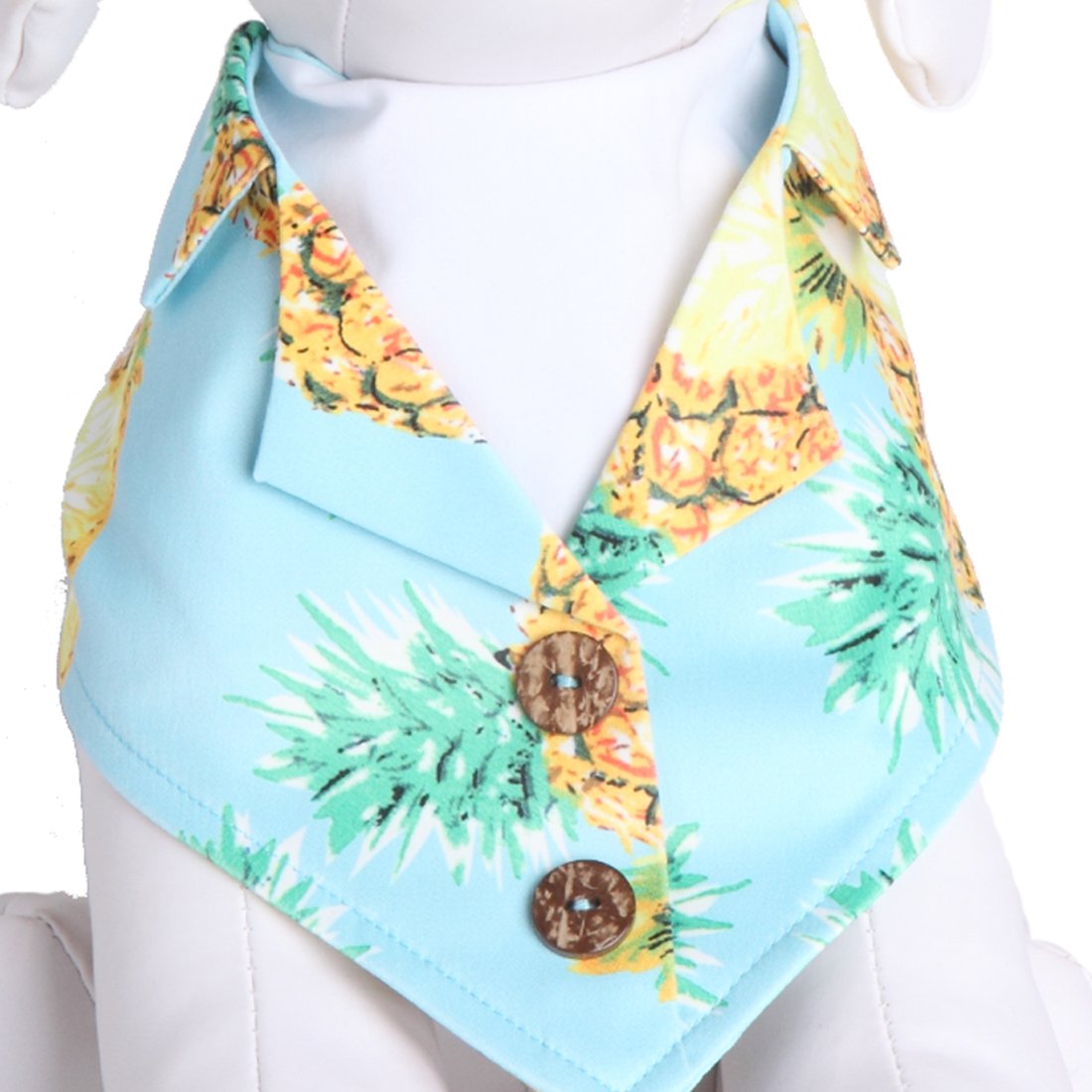 Blue Pineapple Hawaiian Dog Bandana - Formal Pet Bandana for Medium to Large Dogs - Perfect for Vacation, Beach Outings & Special Occasions