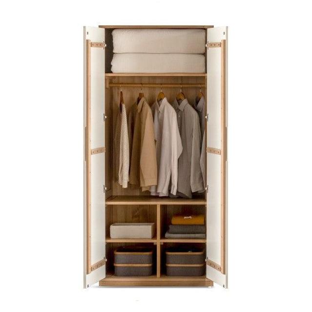 out of stock 35.4x21.7x78.7 inch / 90x55x200 cm / natural wood color / two-door wardrobe type B