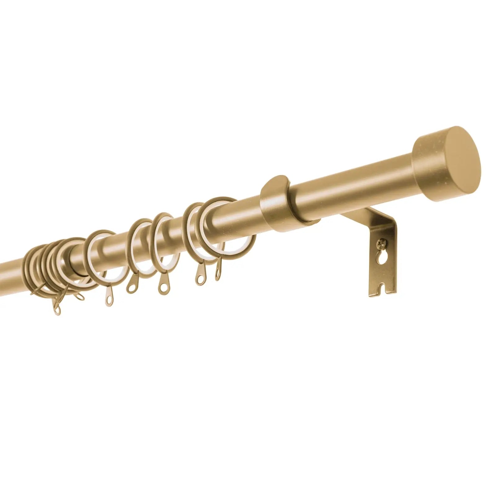 Jaylon Adjustable Curtain Rod with Rings - Extendable Window Drapery Rod for Living Room, Bedroom & Kitchen - Easy Installation for Blackout & Sheer Curtains