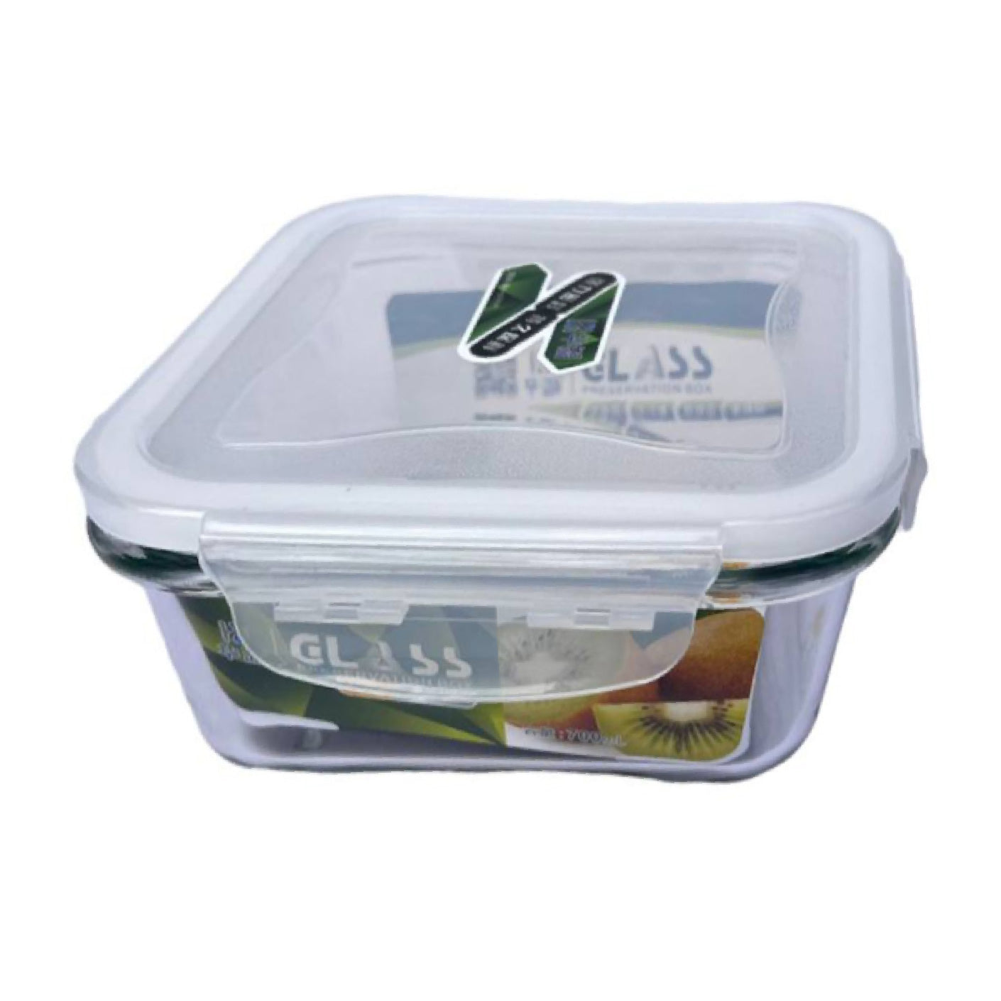 Glass Food Storage Container with Airtight Lid - 550ml Square BPA-Free Kitchen Organizer (H906 HFH8907) - Perfect for Meal Prep, Leftovers & Pantry Organization