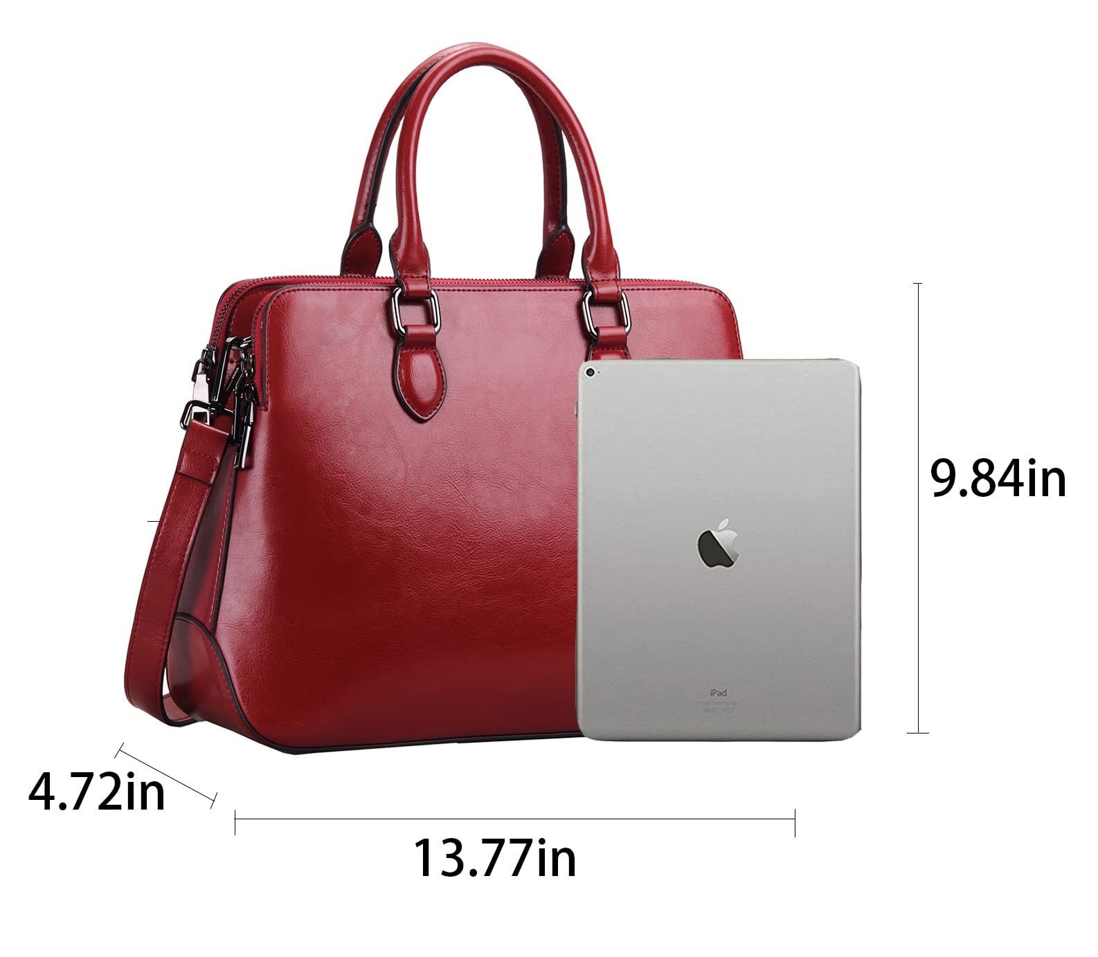 Authentic HESHE Women's Leather Handbags - Tote, Shoulder, Crossbody & Top Handle Purses for Work, Travel & Everyday Use