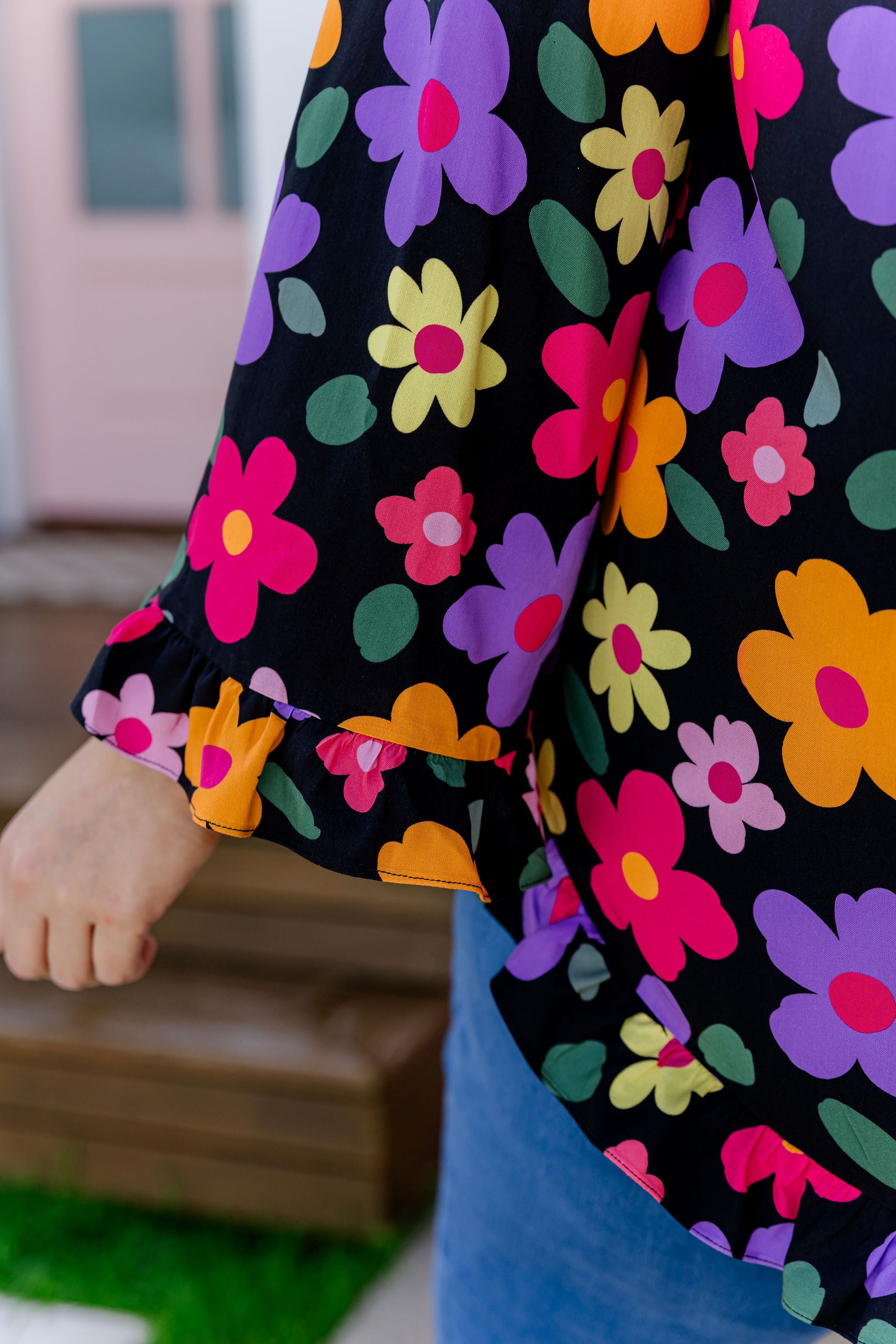 Natalie Women's Long Sleeve Blouse Floral Print Tops for Casual Wear, Office & Date Night Outfits