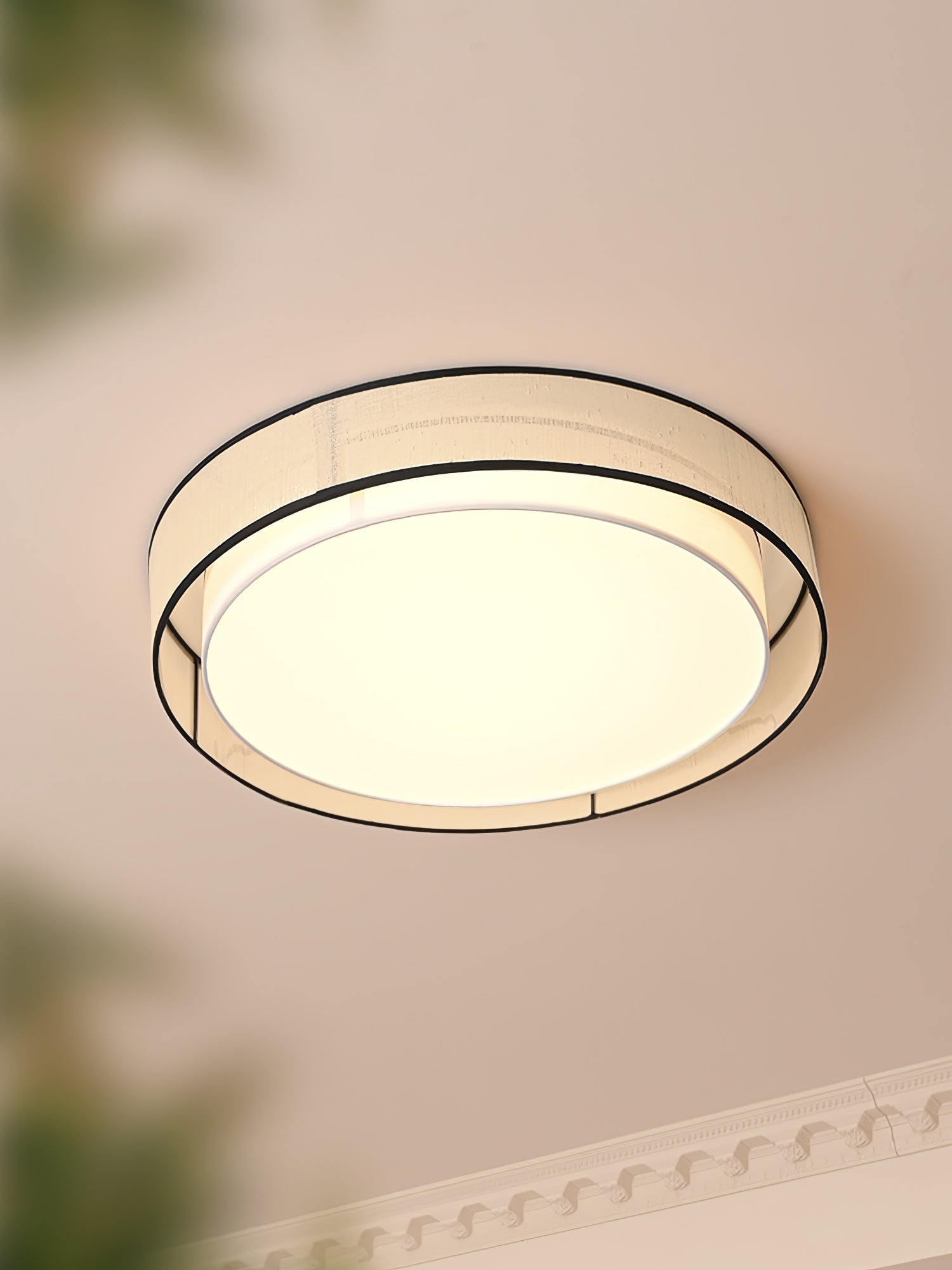 Modern Drum Round Ceiling Lamp - Sleek LED Flush Mount Light Fixture for Living Room, Bedroom, and Kitchen Lighting