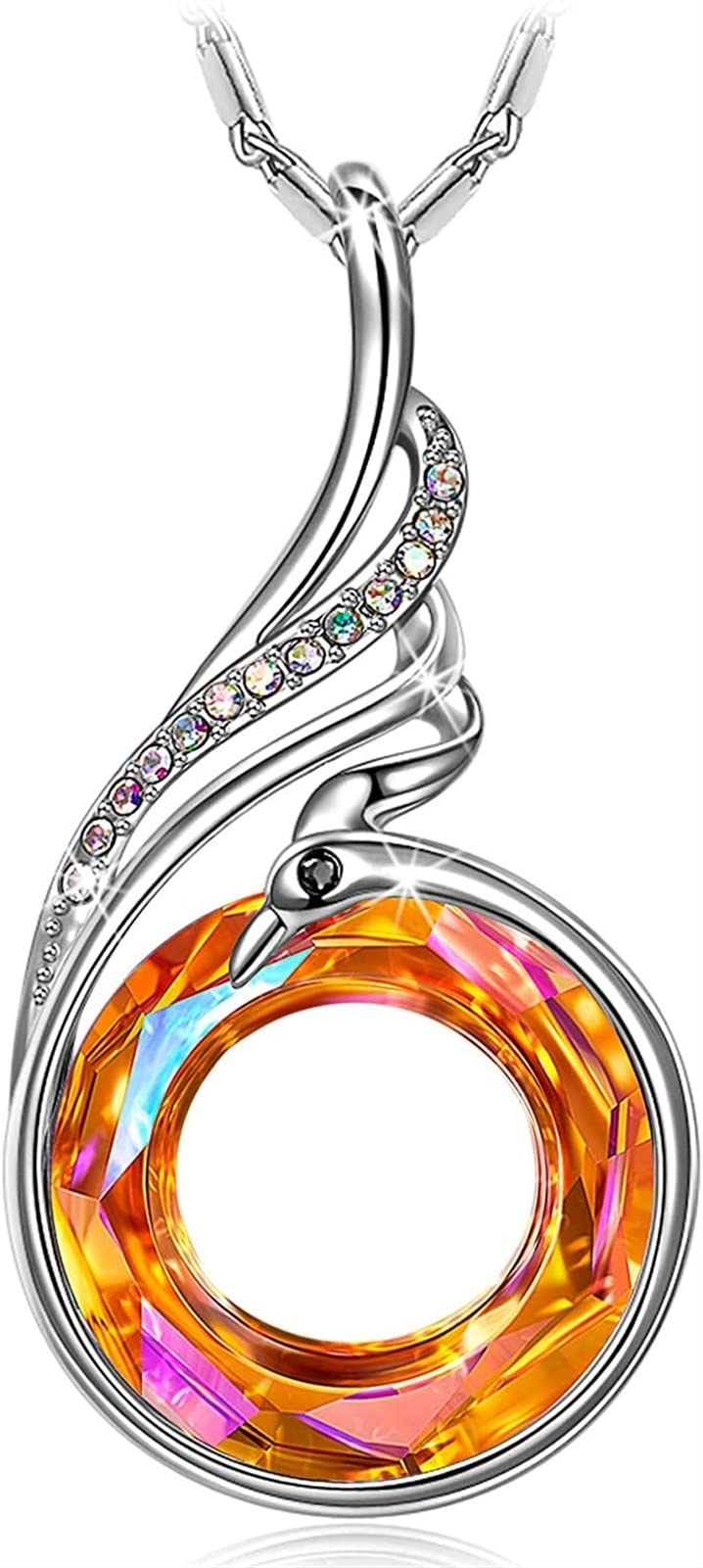 SHANFEIYU Women's Phoenix Crystal Necklace - Austrian Crystals, Elegant Pendant Jewelry for Her | Perfect Gift for Valentine's Day, Mother's Day, Christmas, Anniversary & Birthday (Wife/Girlfriend/Mom) | Ideal for Date Nights, Parties, Weddings & Special Occasions