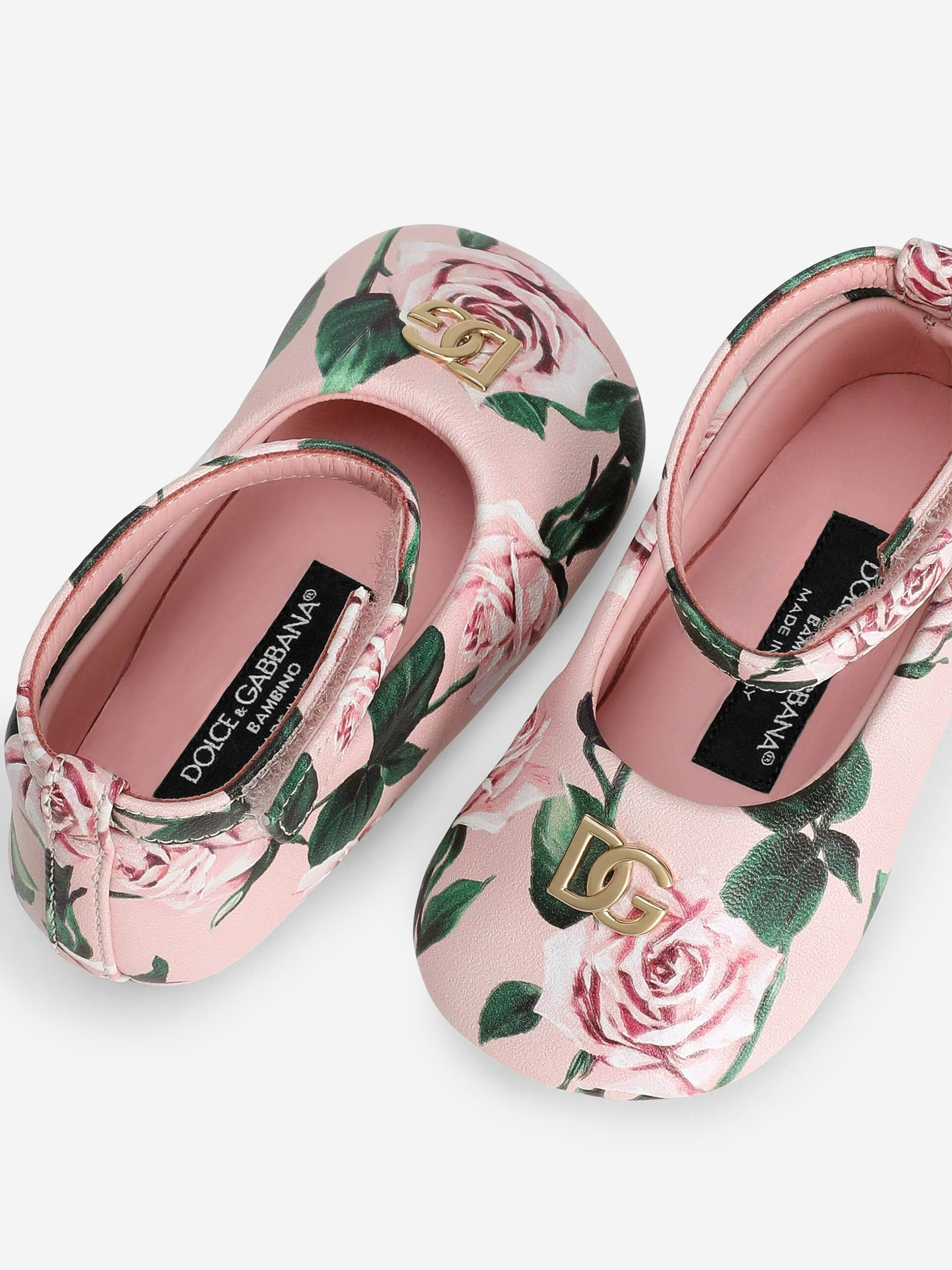 Pink Leather Rose Pre-Walker Shoes for Baby Girls - Comfortable First Walking Shoes for Infants & Toddlers - Perfect for Special Occasions, Photo Shoots & Everyday Wear