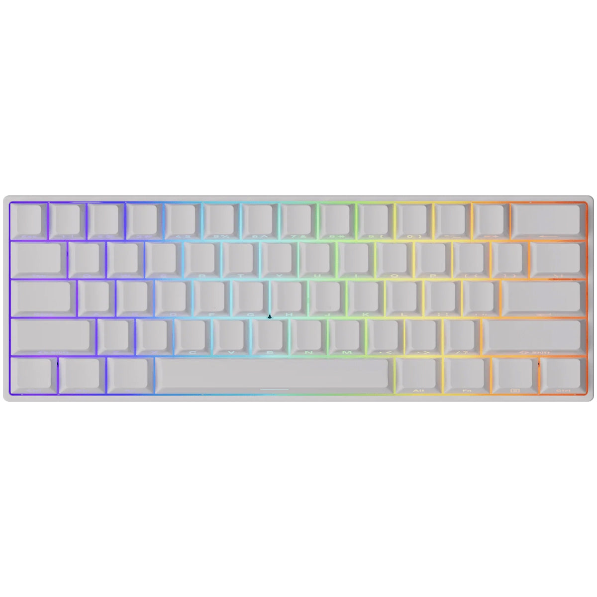 Akko Monsgeek Fun60 Pro 60% Wireless Mechanical Keyboard - Hall Effect Magnetic Switches, White Glare Finish | Perfect for Gaming, Office & Typing | Compact Bluetooth/Wired RGB Backlit Keyboard