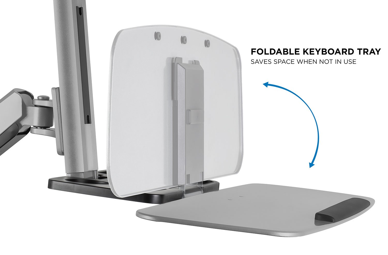 Mount-It! Adjustable Dual Monitor Wall Mount Stand Up Desk Workstation with Articulating Keyboard Tray & CPU Holder - Perfect for Home Office, Gaming Setup & Ergonomic Workspace