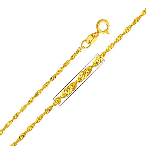 14K Two-Tone Gold Jesus Cross Religious Pendant with 1.2mm Singapore Chain Necklace - Elegant Christian Jewelry for Women & Men - Perfect for Baptism, Confirmation & Daily Wear