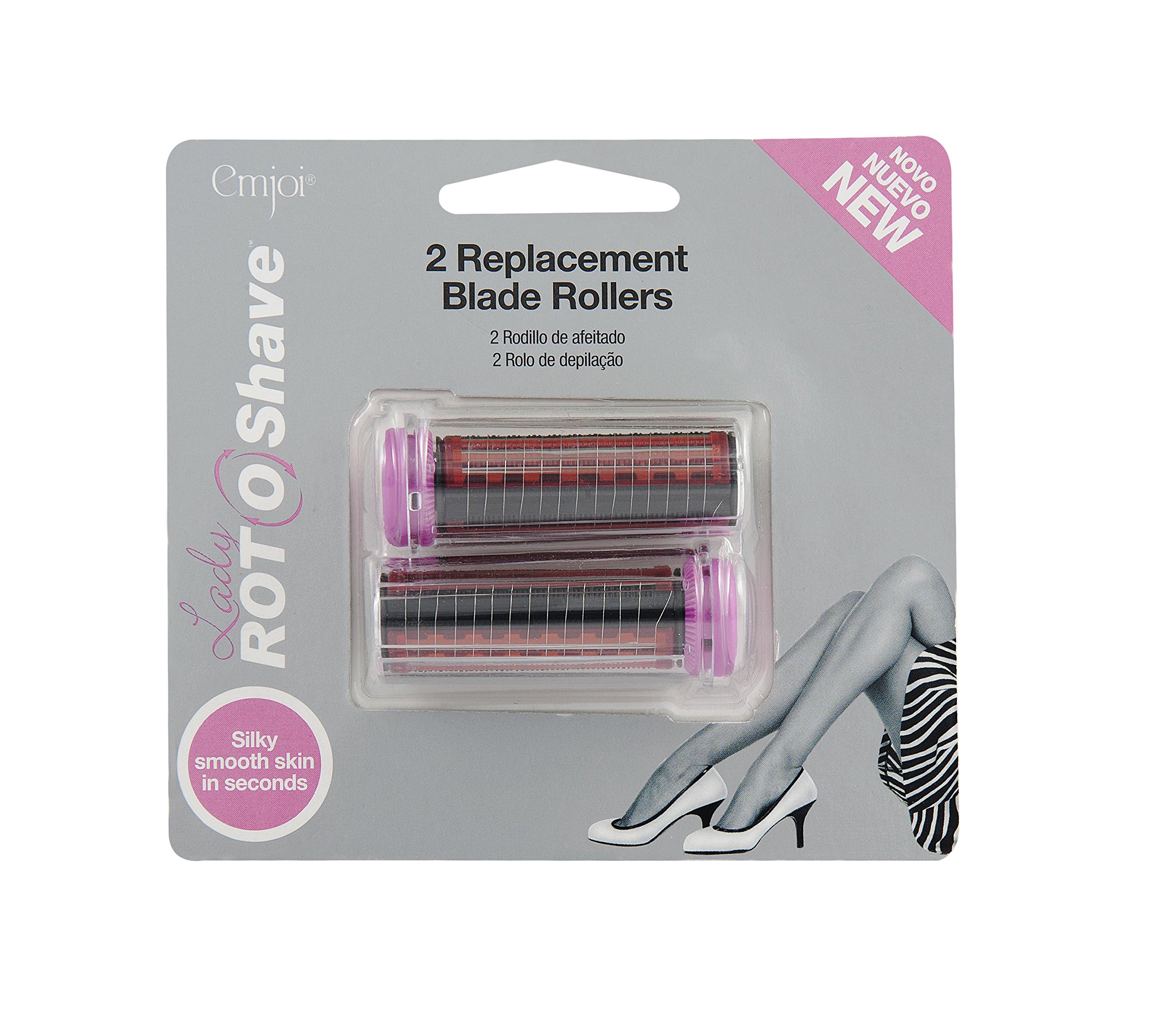 Emjoi Lady Rotoshave Replacement Rollers (2 Pack) - Smooth Hair Removal for Women - Perfect for Travel & Daily Shaving Routine