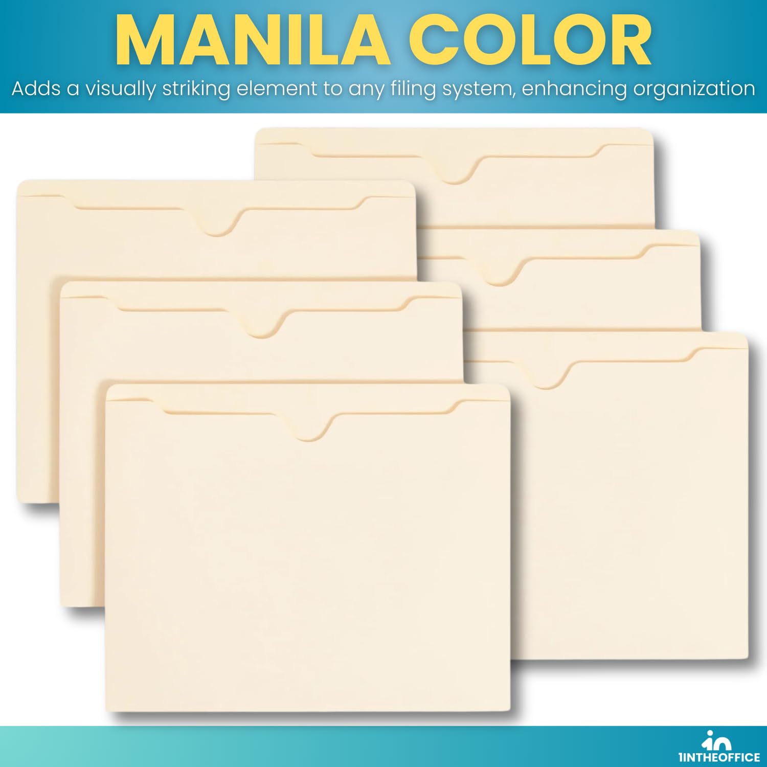 1InTheOffice Letter Size 2 Inch Expanding File Folders - Manila File Jackets with Expandable Pockets (White, 50 Pack) - Perfect for Office Organization, Document Storage & School Projects