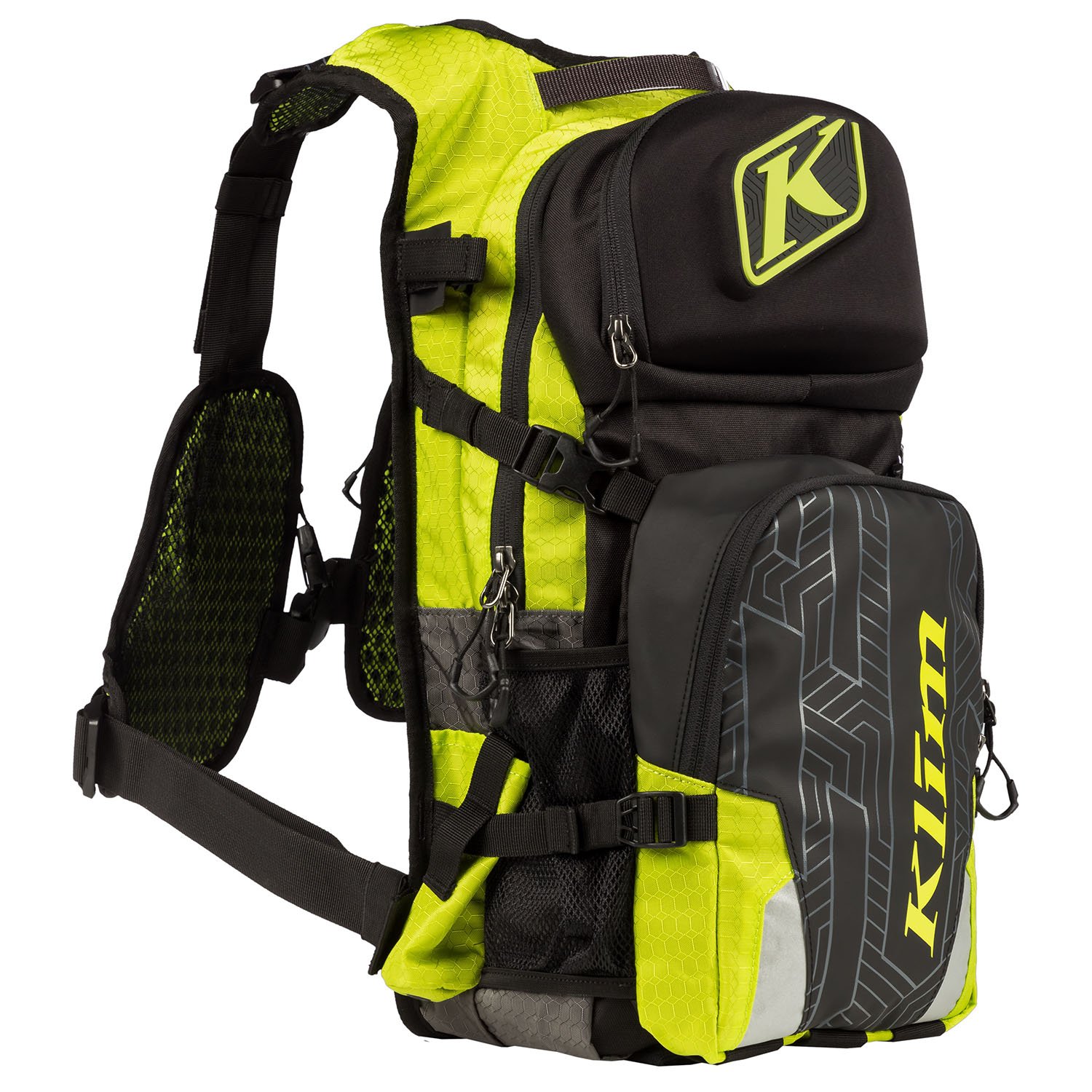 KLIM Nac Pak Technical Backpack - Shape Shift 3L Hydration Pack with Hydrapak Reservoir - Lightweight Hiking & Cycling Backpack for Outdoor Adventures (Lime Green)