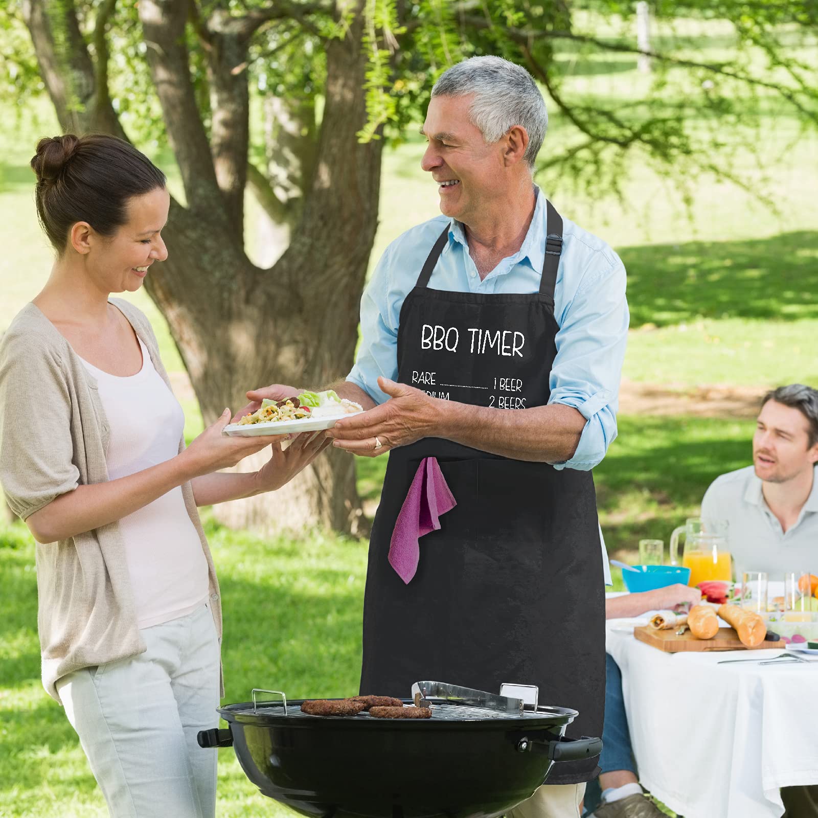 Funny BBQ Aprons for Men - Durable & Adjustable Grilling Apron with Pocket - Perfect Gift for BBQ Lovers, Outdoor Cooking & Backyard Parties