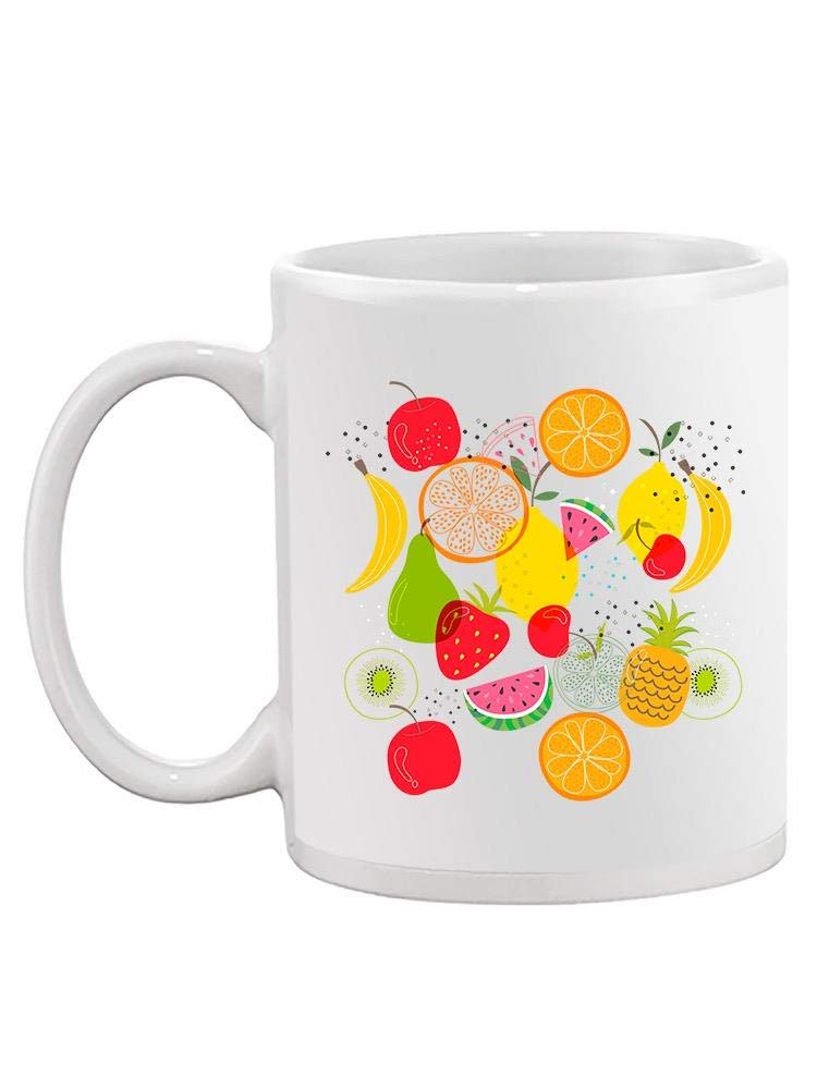 Smartprints Cute Fruit Design Coffee Mug - Ceramic Tea Cup with Colorful Fruit Patterns - Perfect for Home, Office & Gift Giving