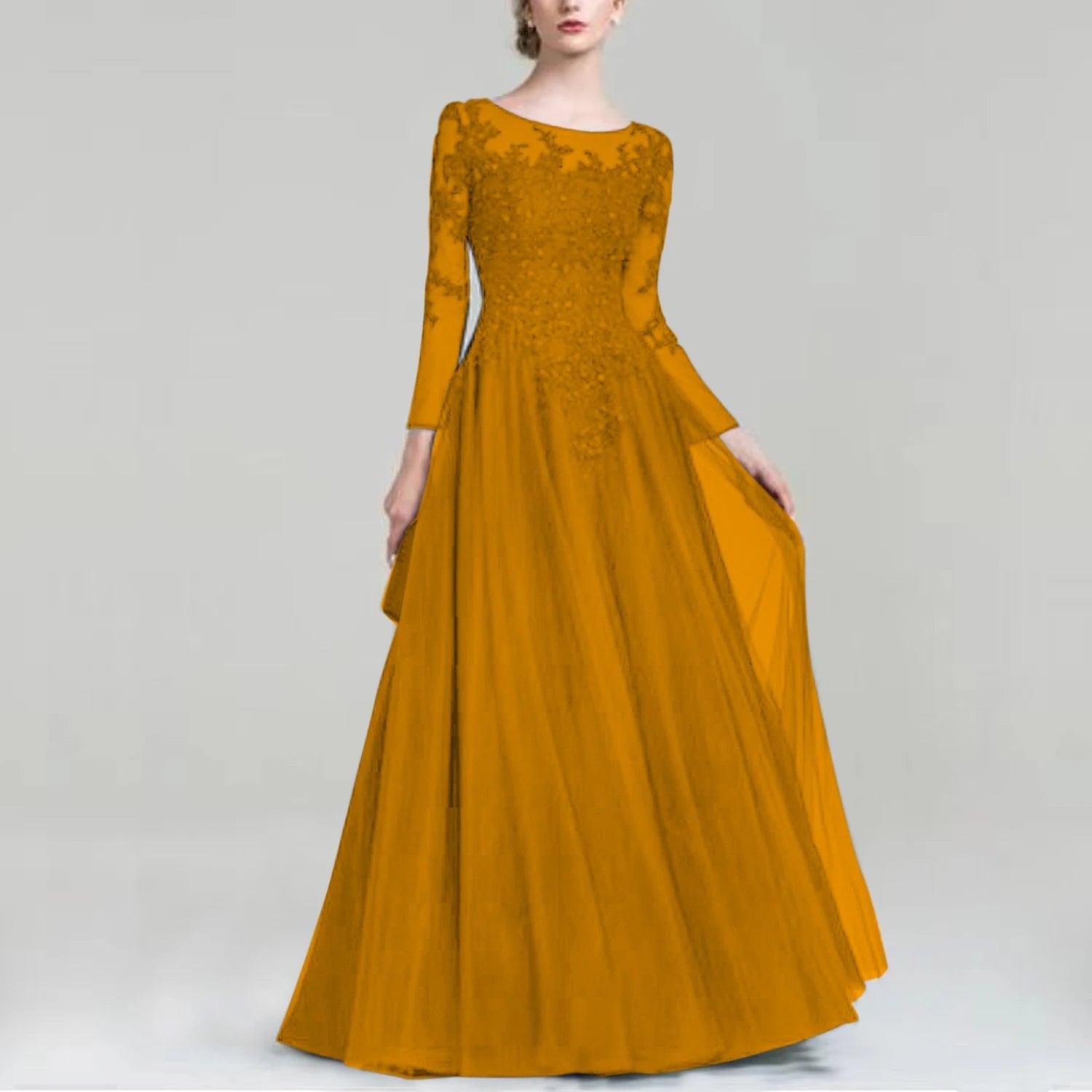 Elegant Tulle Scoop Neck Mother of Bride Dress with Sparkling Sequins - Perfect for Weddings, Formal Events & Special Occasions