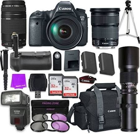 Canon EOS 6D DSLR Camera Bundle with EF 24-105mm f/3.5-5.6 IS STM Lens & EF 75-300mm f/4-5.6 III Lens + 21-Piece Accessory Kit - Professional Photography for Travel, Portraits & Wildlife