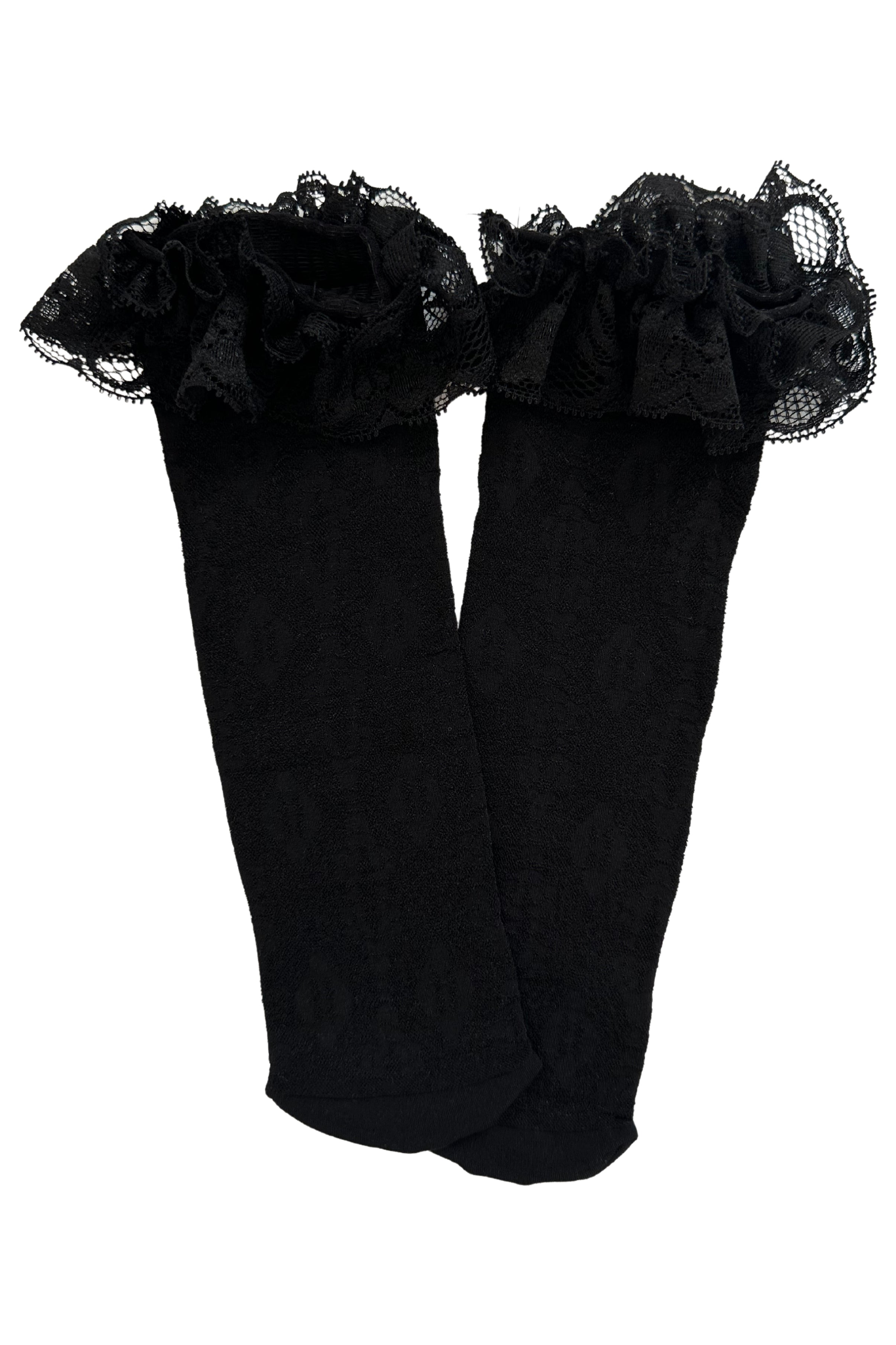 Stylish Black Lace Knee High Socks for Women - Fashionable Thigh High Stockings for Cosplay, Party & Everyday Wear