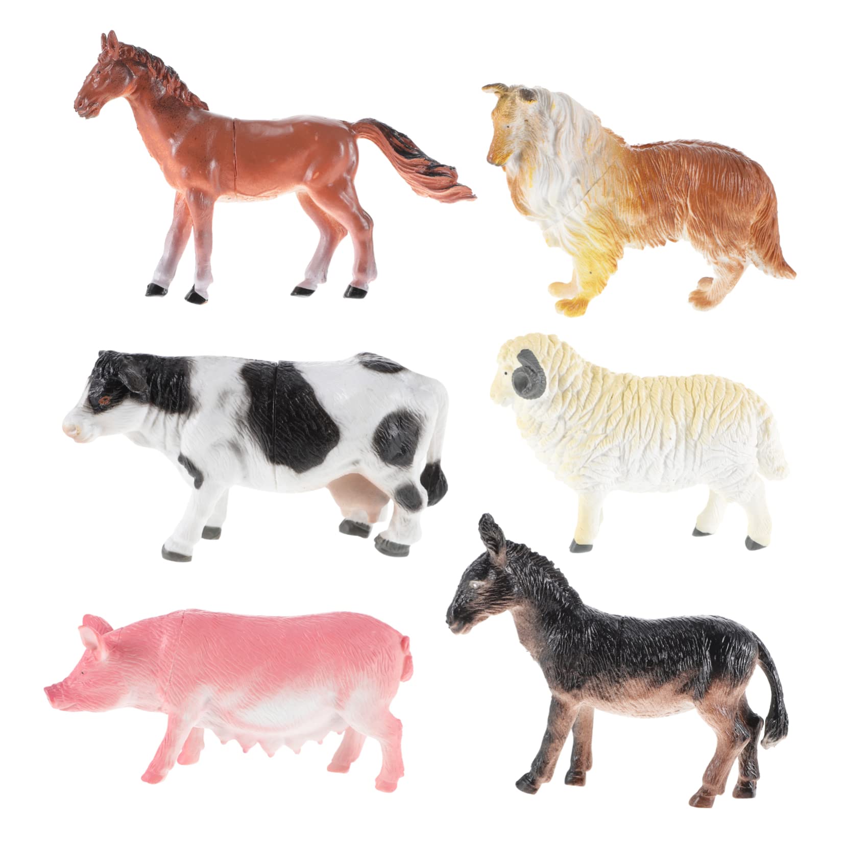 VICASKY 6pcs Floral Horse & Cow Figurine Playset - Miniature Farm Animal Toys for Toddlers, Kids Bath Toys, Farmhouse Decor & Educational Playset | Perfect for Pretend Play, Sensory Learning & Nursery Room Decor