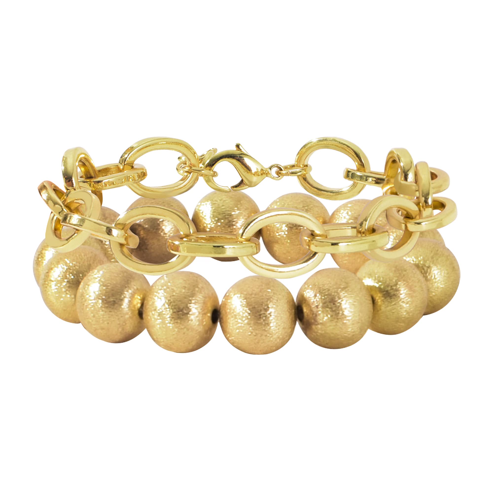 Gold Plated Beaded Acrylic Bamboo Tube Bangle Bracelets for Women - Colorful Chunky Curved Stretch Bracelet with Gold Accents | Friendship Jewelry for Summer, Beach, Parties & Everyday Wear