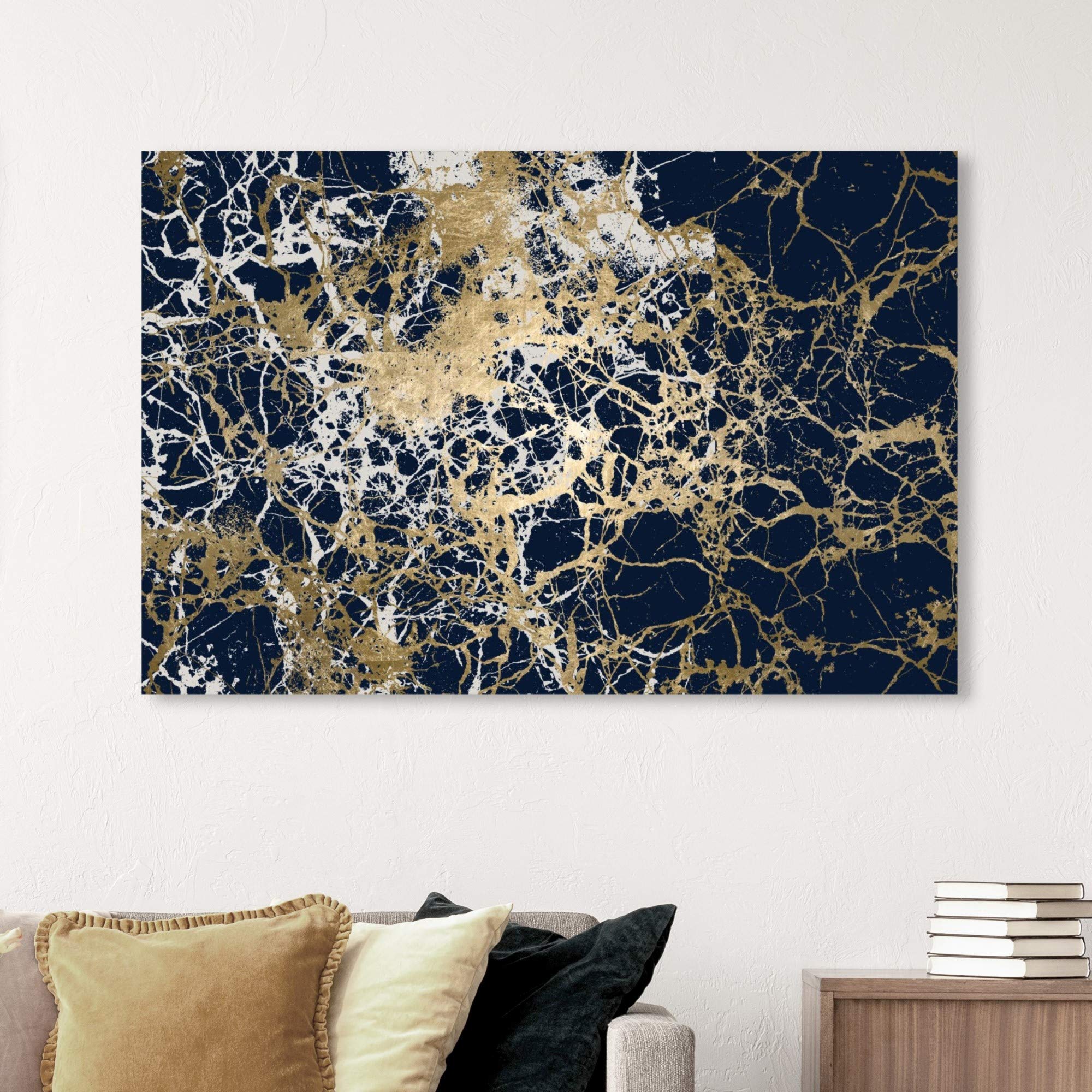 Abstract Wall Art Canvas Prints 'Calimas White' by Oliver Gal Artist Co. - Modern Home & Office Decor for Living Room, Bedroom, or Workspace