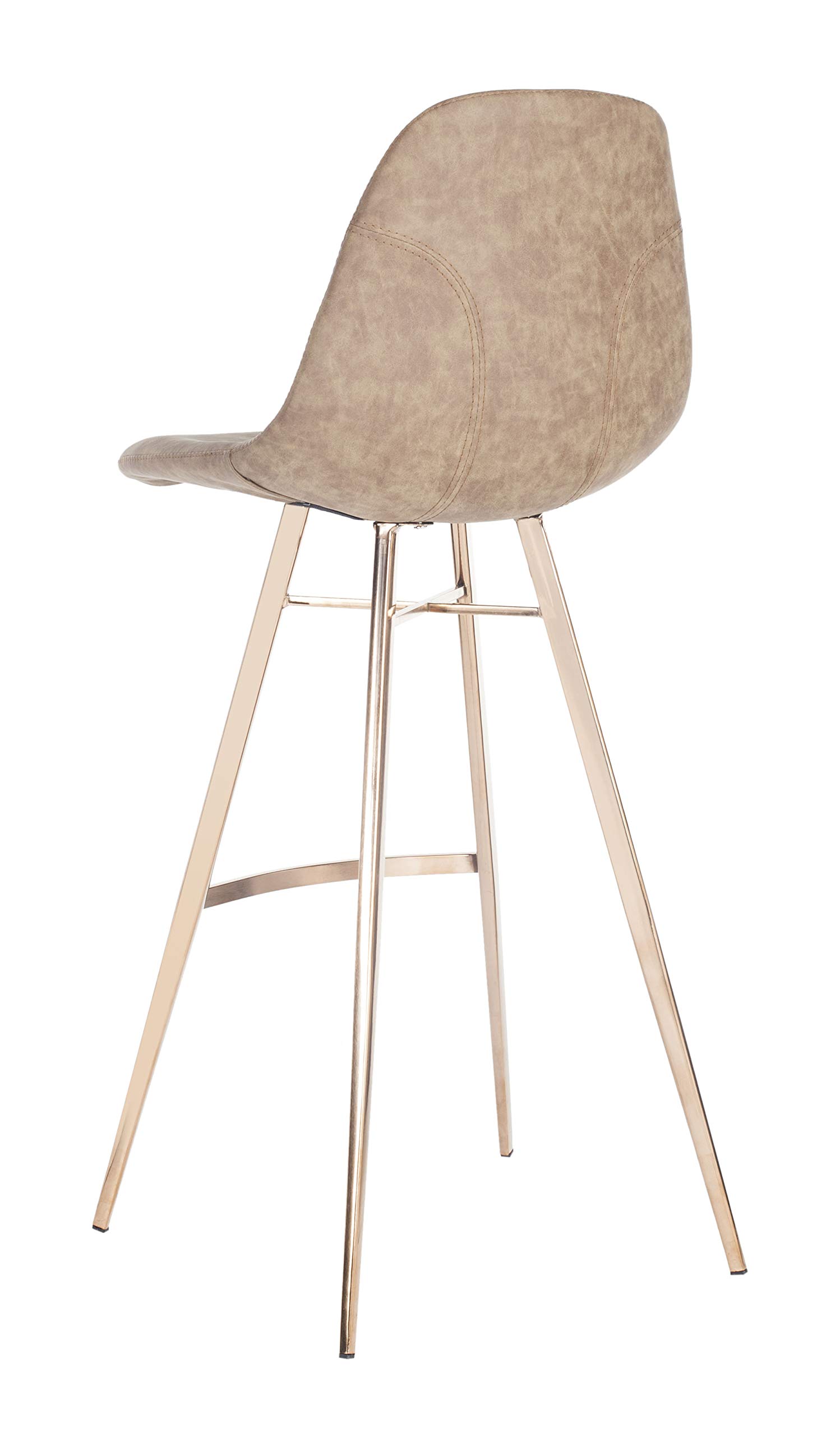 Safavieh Mathison Bar Stool - Brown Copper Finish Counter Height Stool for Kitchen Island, Breakfast Bar & Home Decor - 24