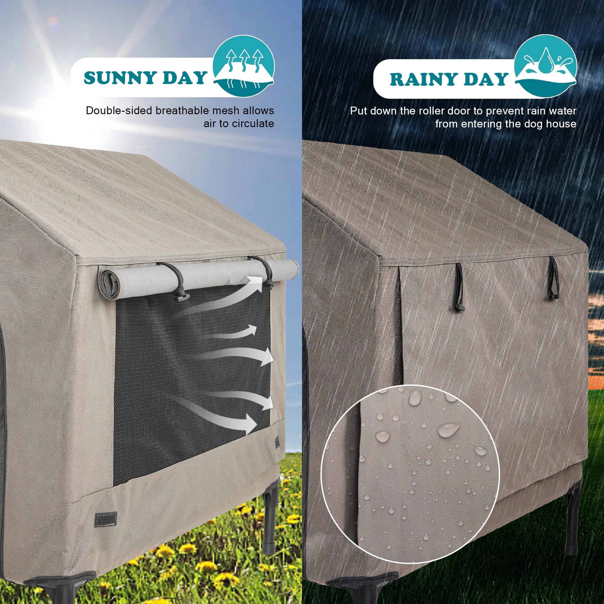 2-in-1 Elevated Dog Bed with Removable Cover - Indoor/Outdoor Pet Shelter for Small Dogs & Cats - Perfect for Patio & Camping