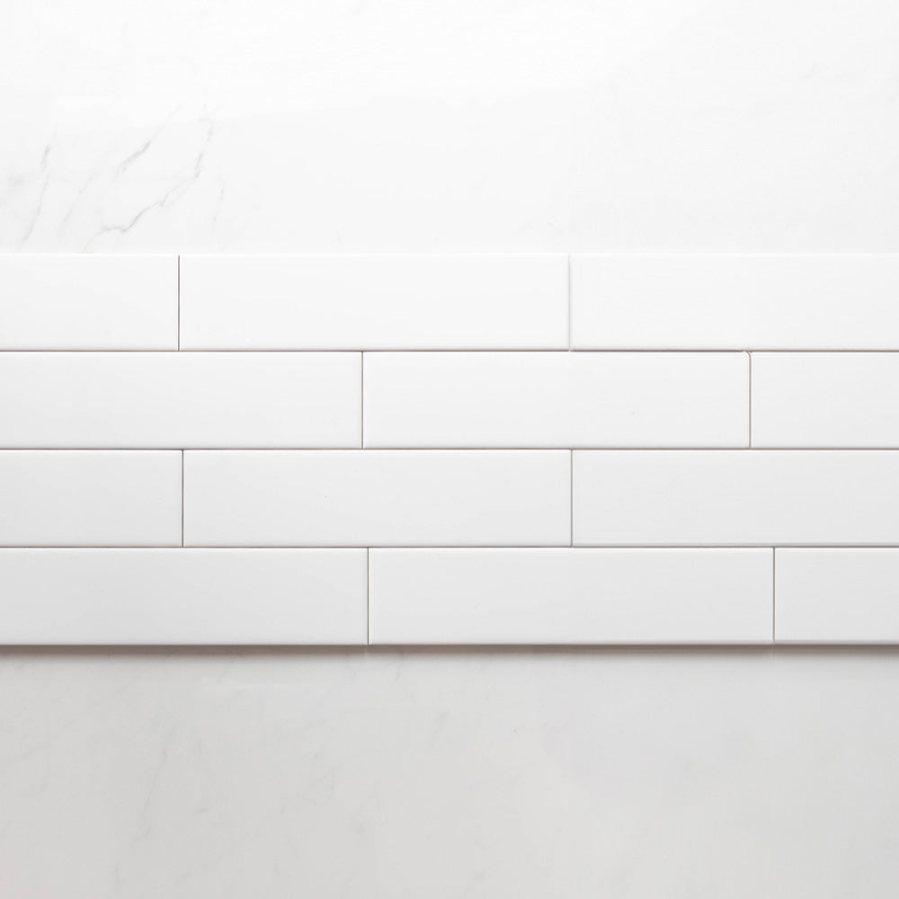 Premium Cascade White 75x300mm Matte Unrectified Subway Tile - Perfect for Kitchen Backsplash, Bathroom Walls & Modern Interior Design