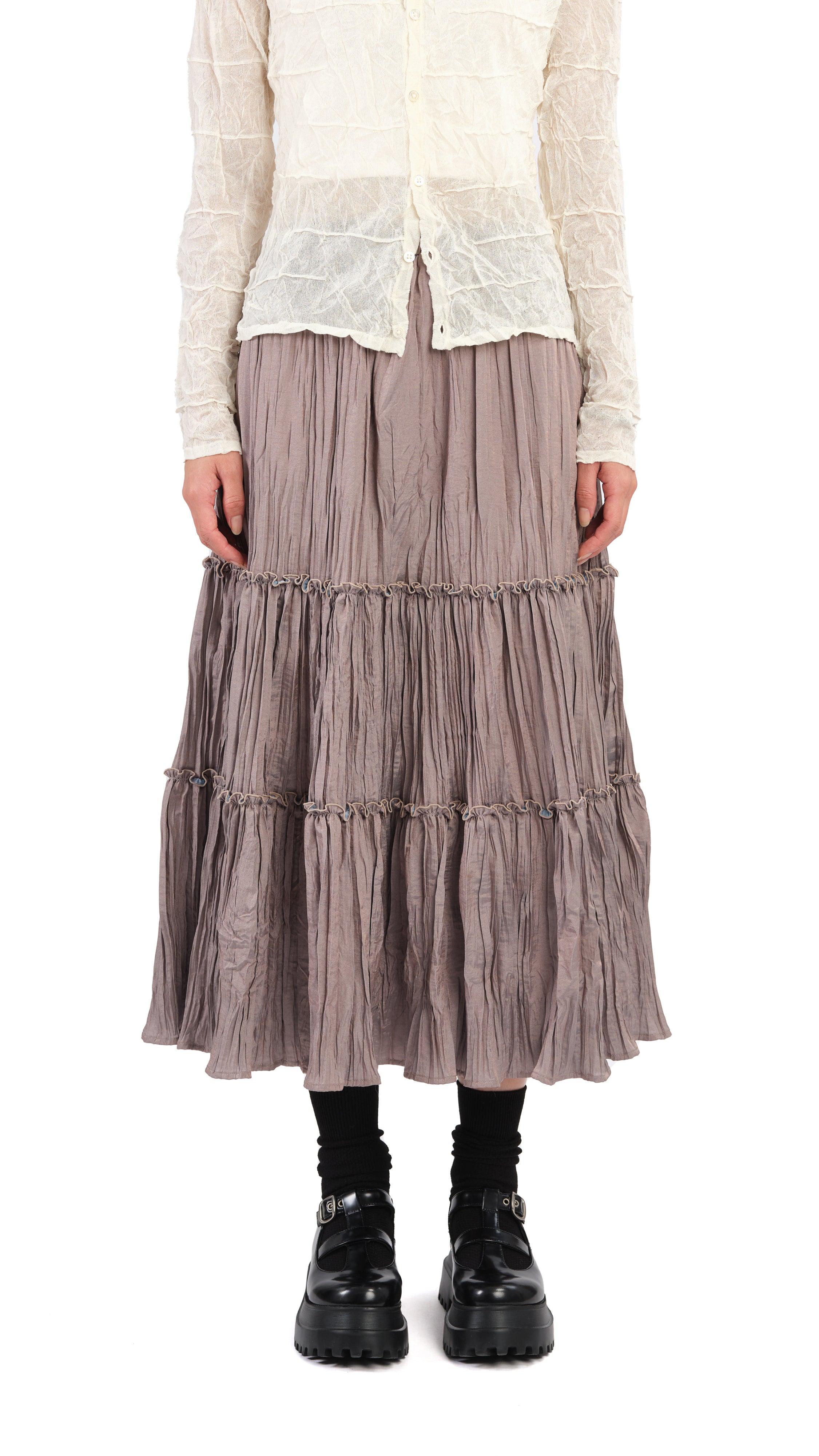 Stylish Pleated Skirt for Women - Trendy A-Line Midi Skirt with Elastic Waist | Perfect for Office, Party & Casual Outfits
