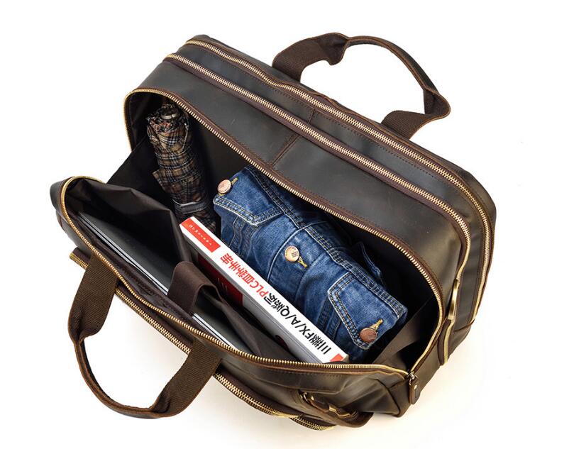 Premium Brown Leather Duffle Bag for Men - Stylish & Durable Travel Gym Sports Weekender Bag for Business Trips, Gym, and Outdoor Adventures