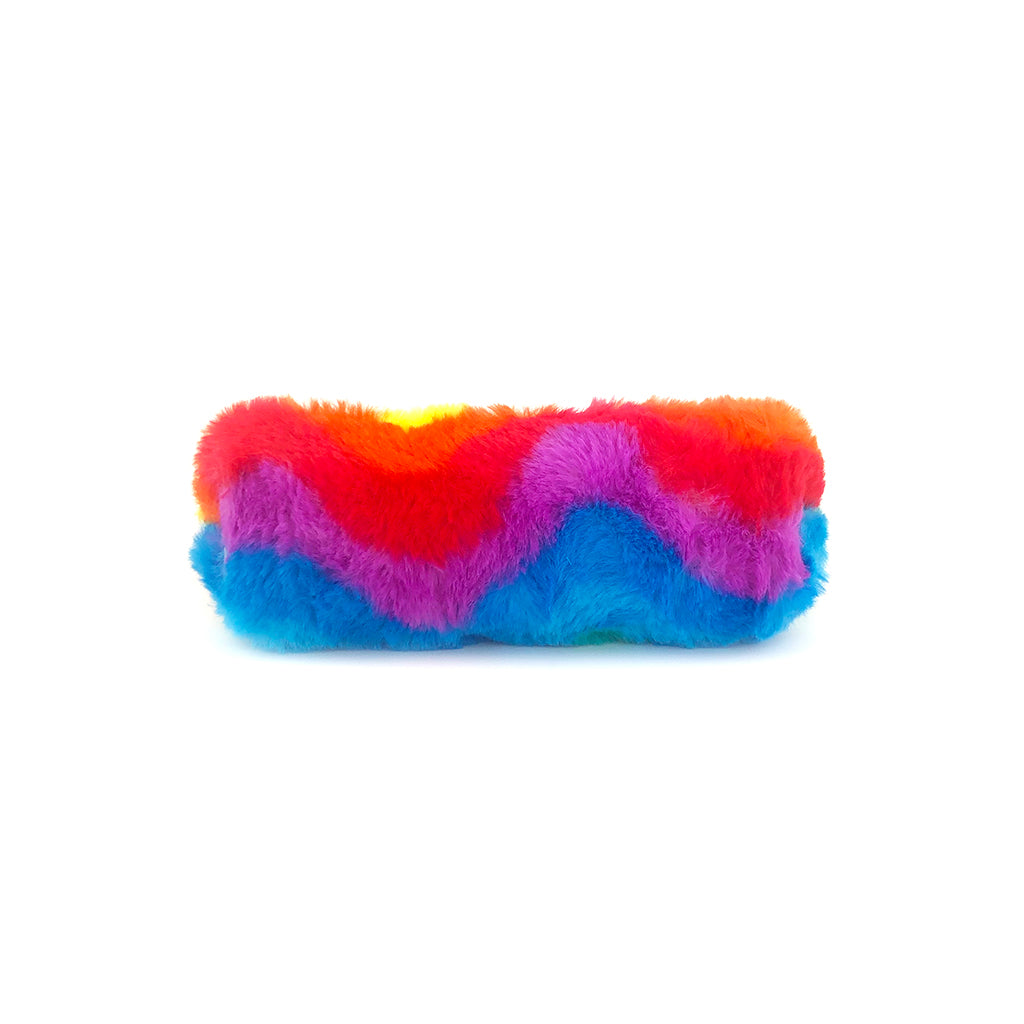 Soft Plush Wavey Rainbow Pencil Case for School, Office & Travel - Cute & Durable Pencil Holder for Kids & Adults