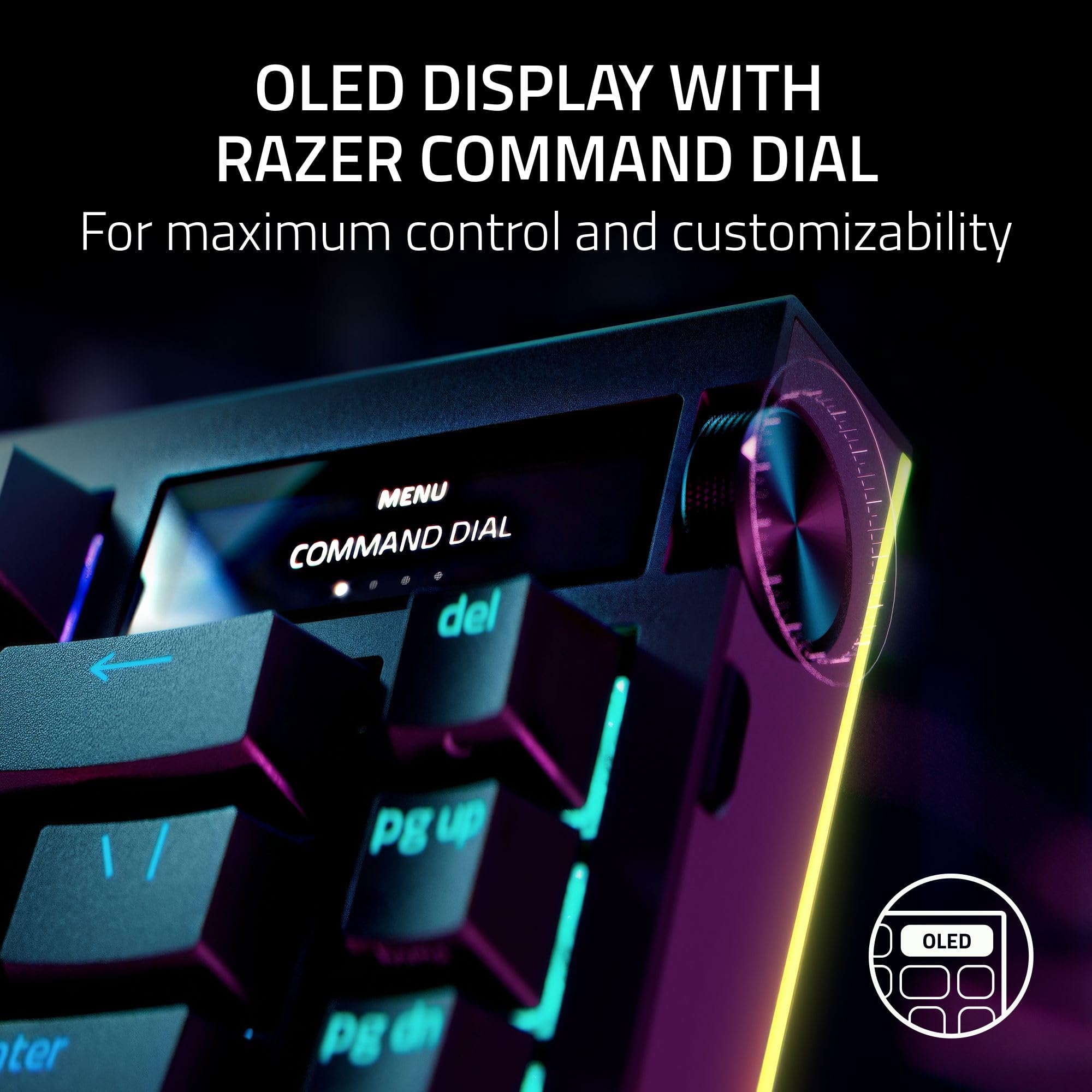 Razer BlackWidow V4 Pro 75% Wireless Mechanical Gaming Keyboard with OLED Display | 4K Hz Wireless & Bluetooth | Hot-Swappable Orange Tactile Switches | Chroma RGB Backlight & Wrist Rest | Perfect for Competitive Gaming & Office Work