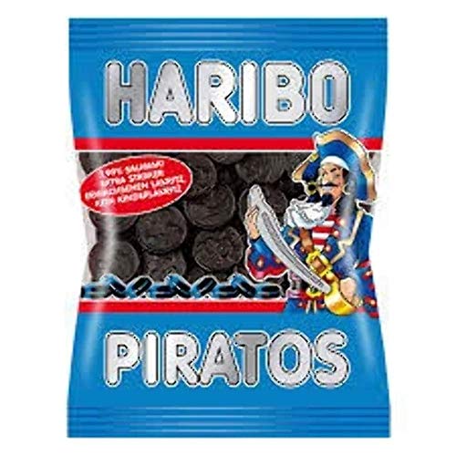 Haribo Piratos Salmiak Licorice Candy - 200g Bag | Authentic German Black Licorice Treats for Snacking, Gifting & Movie Nights