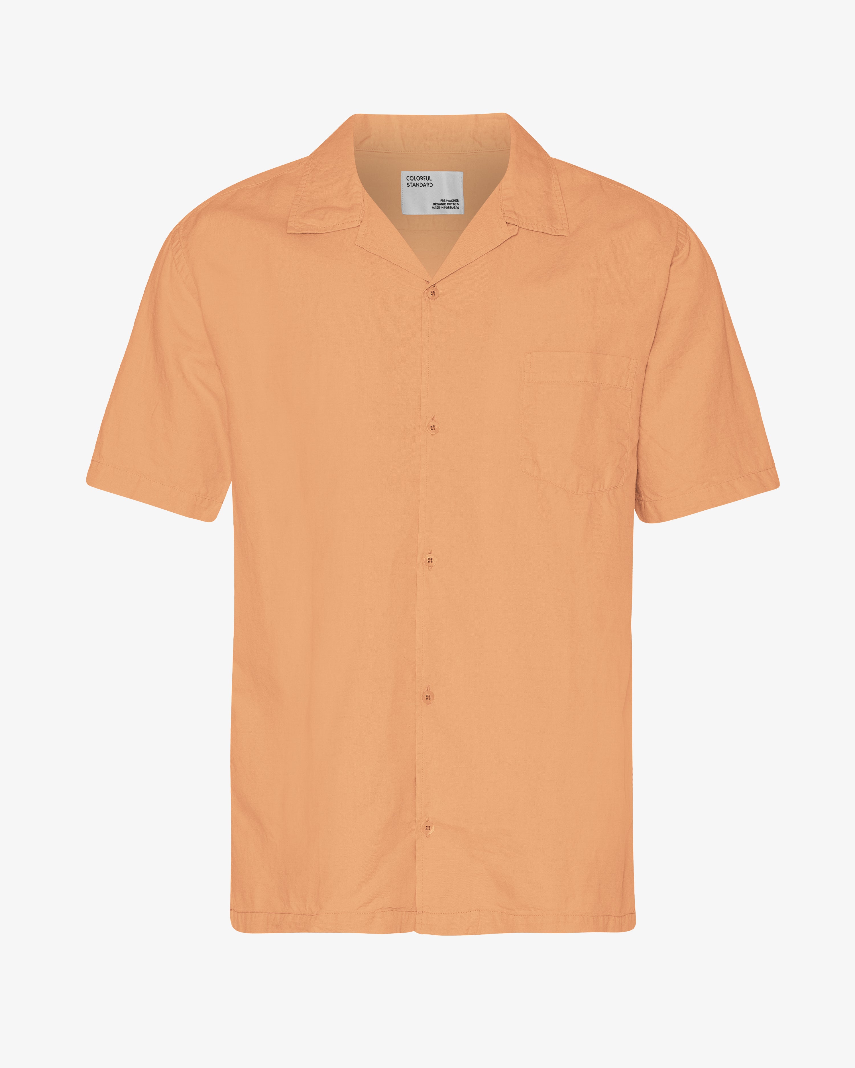 Breathable Linen Short Sleeve Shirt for Men - Sandstone Orange | Casual Summer Wear, Beach Outfit & Office Comfort