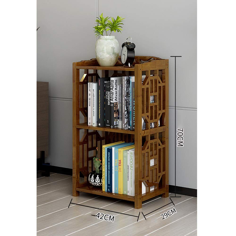 Xiaomei 2-Tier 70cm Solid Wood Bookshelf - Antique Multi-Functional Bookcase for Home, Office & Student Use | Simple Floor Standing Book Rack (Color: Natural Wood)