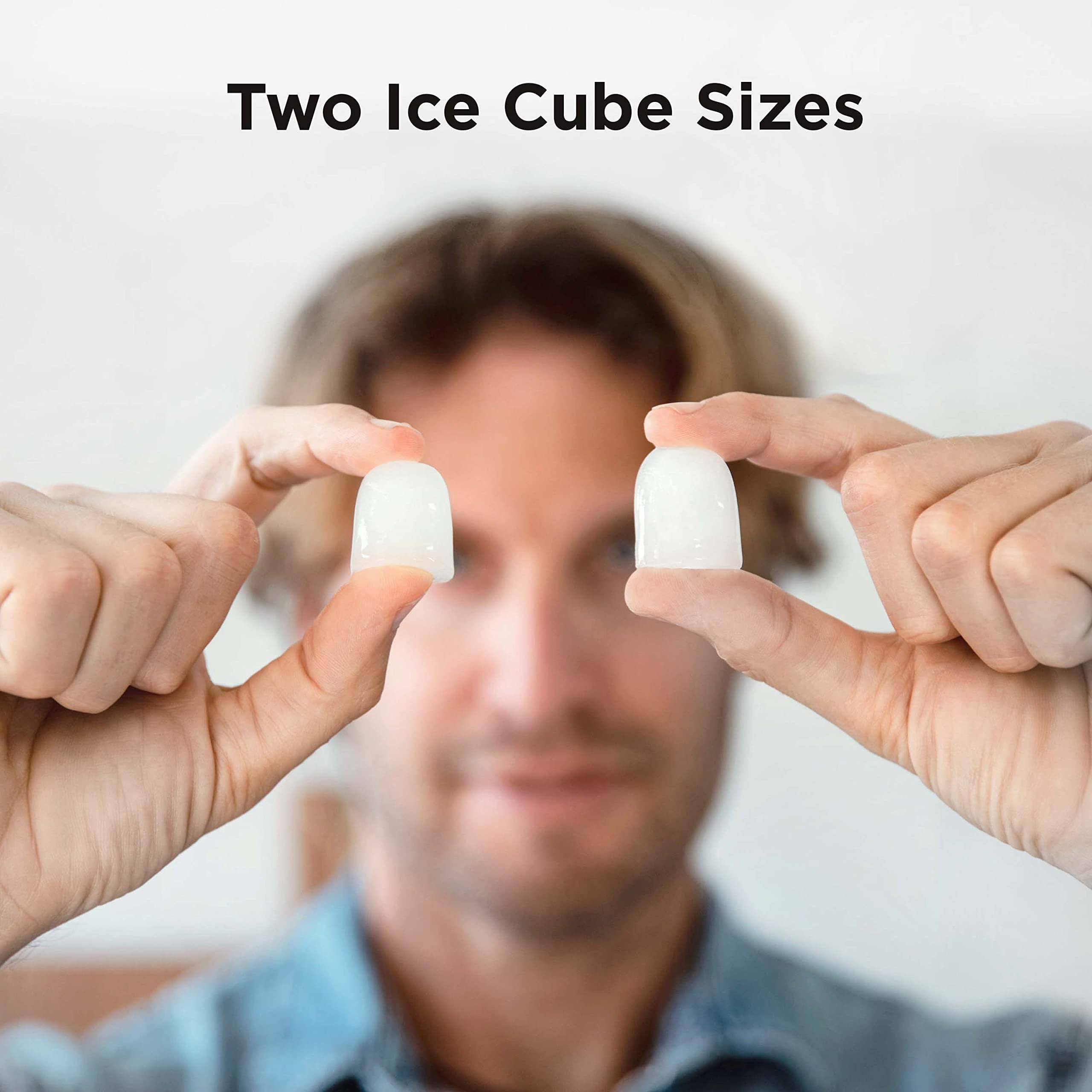 Countertop Ice Maker Machine - 9 Ice Cubes in 6 Minutes, 26lbs/24Hrs, Portable & Self-Cleaning with 2 Bullet-Shaped Ice Sizes - Perfect for Home Kitchen, Office, Bar, Party & Outdoor Gatherings