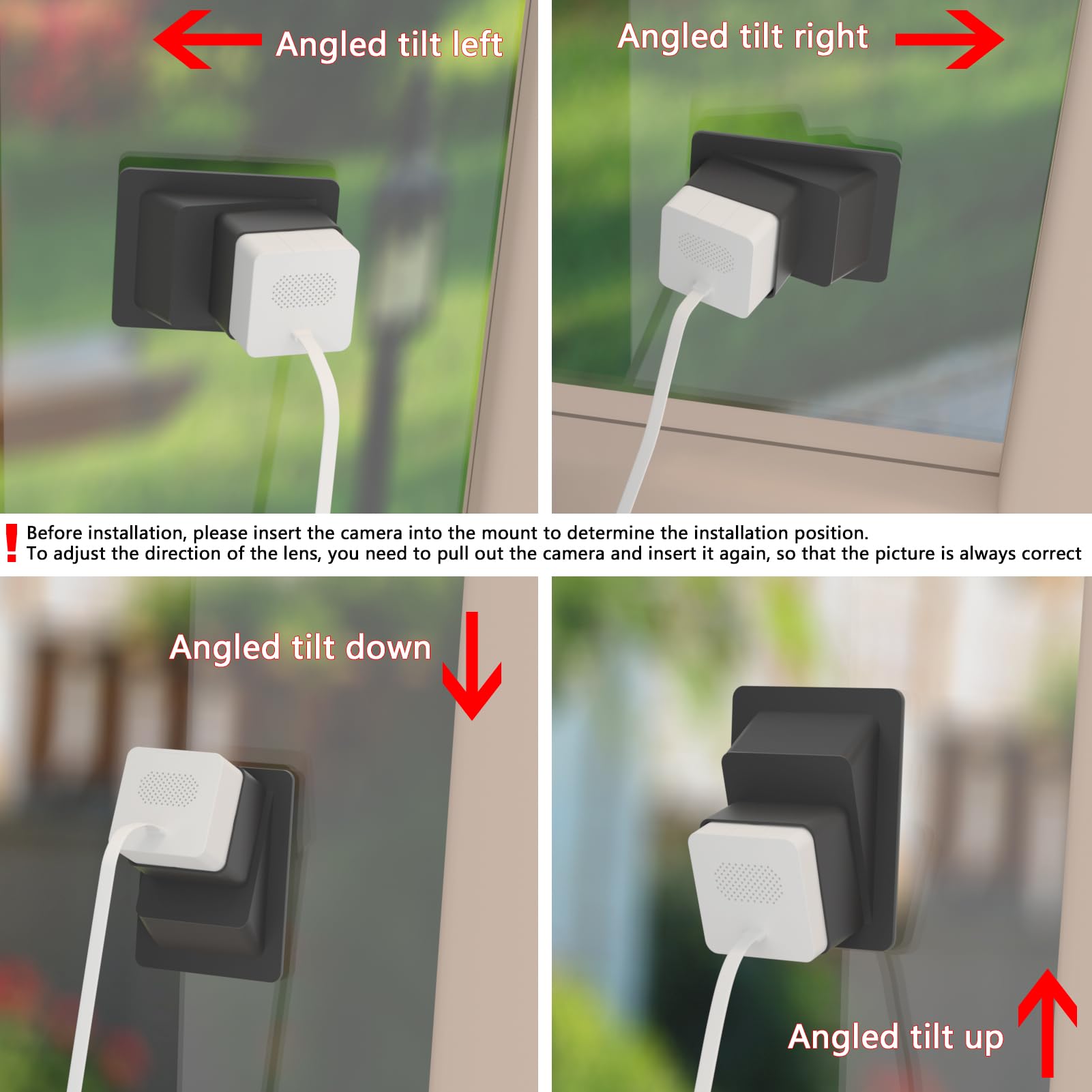 Wyze Cam OG Angled Window Mount with 20° Tilt - Optimized for Through-Window Security Camera Use, Ideal for Home & Office Surveillance