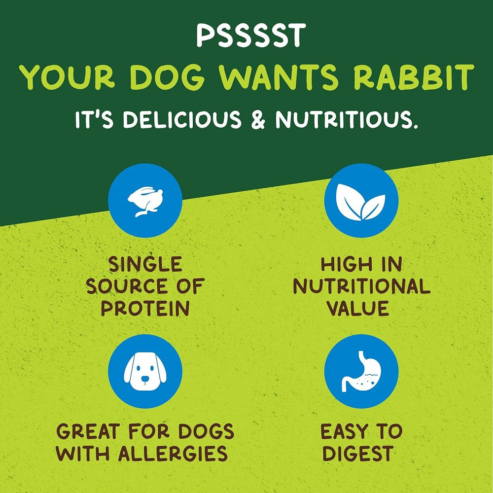 100% Natural Freeze Dried Rabbit Dog Chews - High Protein, Grain-Free Treats for Dogs - Perfect for Training, Dental Health & Sensitive Stomachs