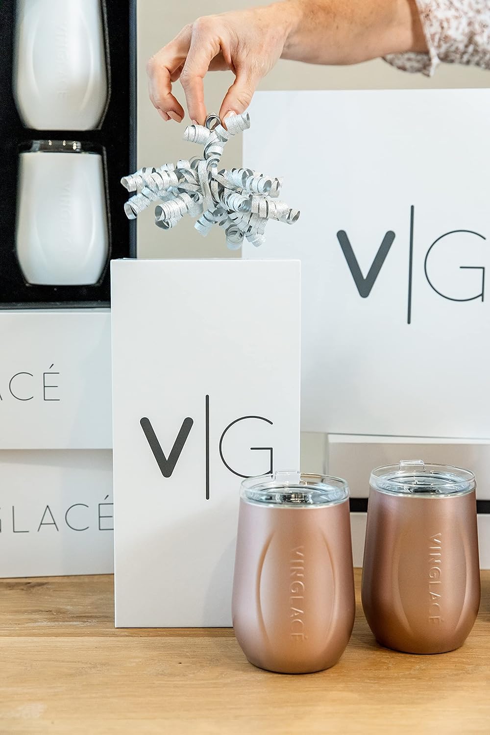 Vinglacé Personalized Wine & Champagne Bottle Chiller - Custom Engraved Gift for Wine Lovers (Rose Gold) | Perfect for Weddings, Anniversaries & Holiday Gifts