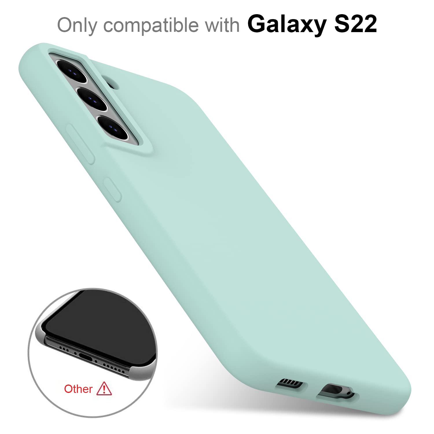 DEENAKIN Samsung Galaxy S22 Case - Soft Flexible Silicone Gel Cover with Shockproof Protection | Slim Fit Full Body Bumper Case for Samsung Galaxy S22 (Light Blue) | Perfect for Everyday Use, Travel & Outdoor Activities