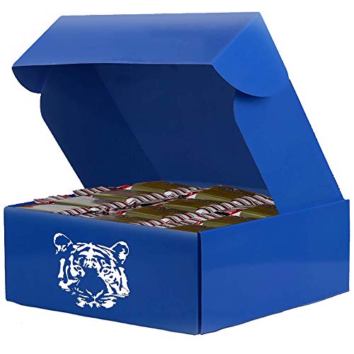 SupplyTiger Premium Milk Chocolate Candy Bundle (70 oz) - Ghirardelli Peppermint Bark Holiday Gift Box (8x8x3 Blue) - Perfect for Office Gifts, Christmas Treats & Corporate Events