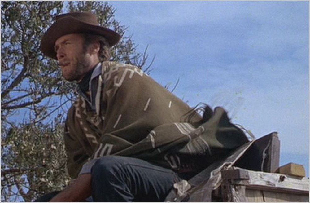 Authentic Clint Eastwood Spaghetti Western Wool Poncho with Leather Hat - 100% Pure Wool Replica - Perfect for Western Costumes, Halloween & Cowboy Themed Parties