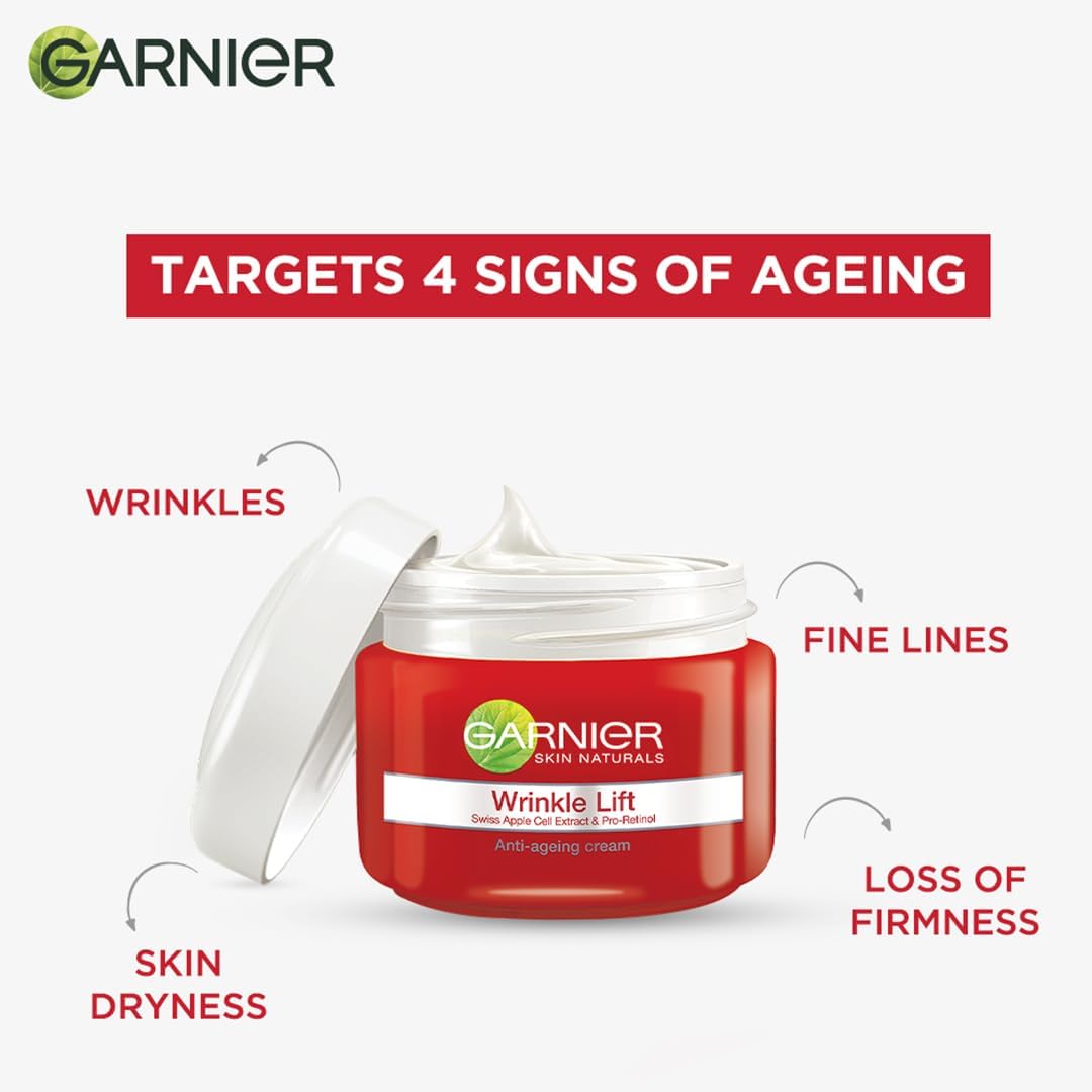 Garnier Men Acno Fight Anti-Pimple Face Wash 50g & Anti-Aging Wrinkle Cream 40g Set - 2-in-1 Skincare Combo for Men - Perfect for Daily Acne Treatment & Anti-Wrinkle Care